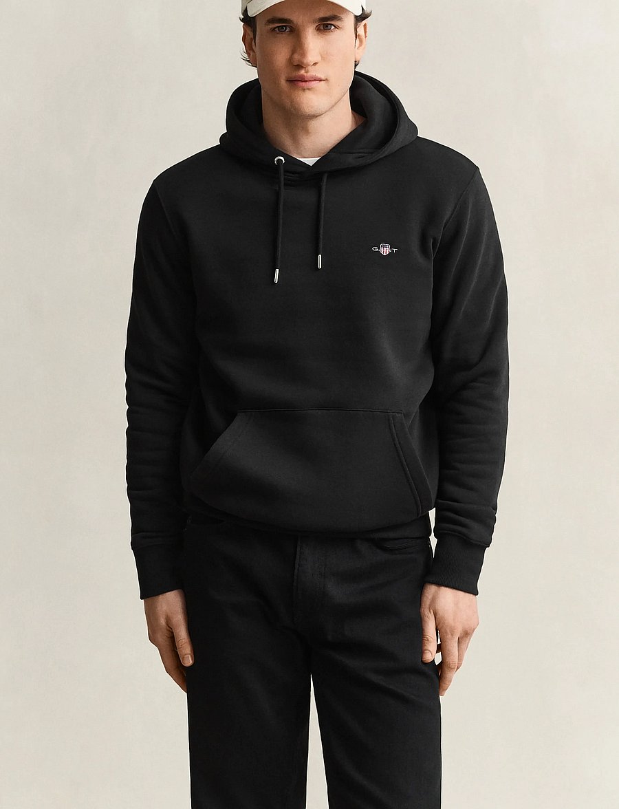 Gant - REG SHIELD HOODIE - kapuutsiga pusad - black - 0