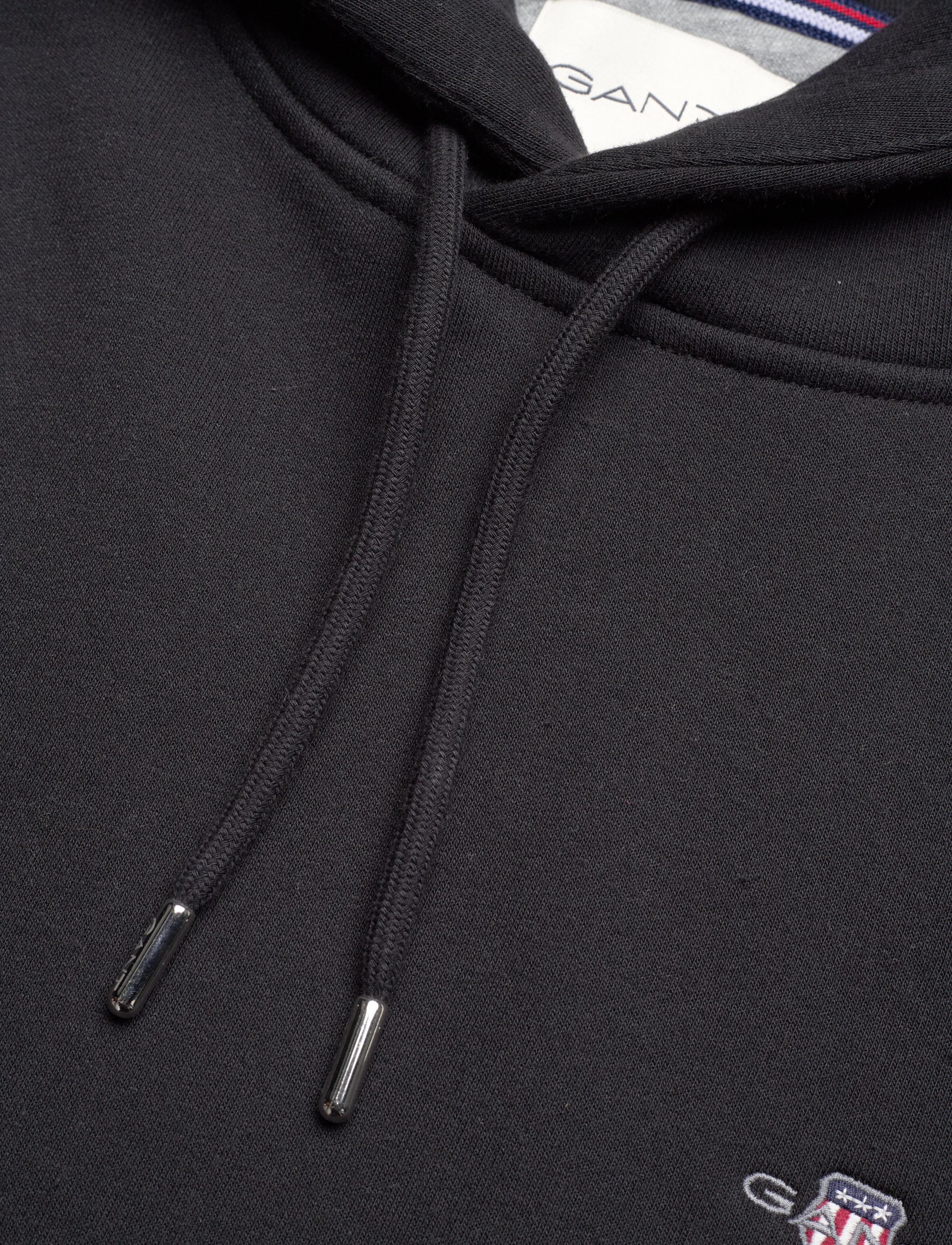 Gant - REG SHIELD HOODIE - hoodies - black - 5