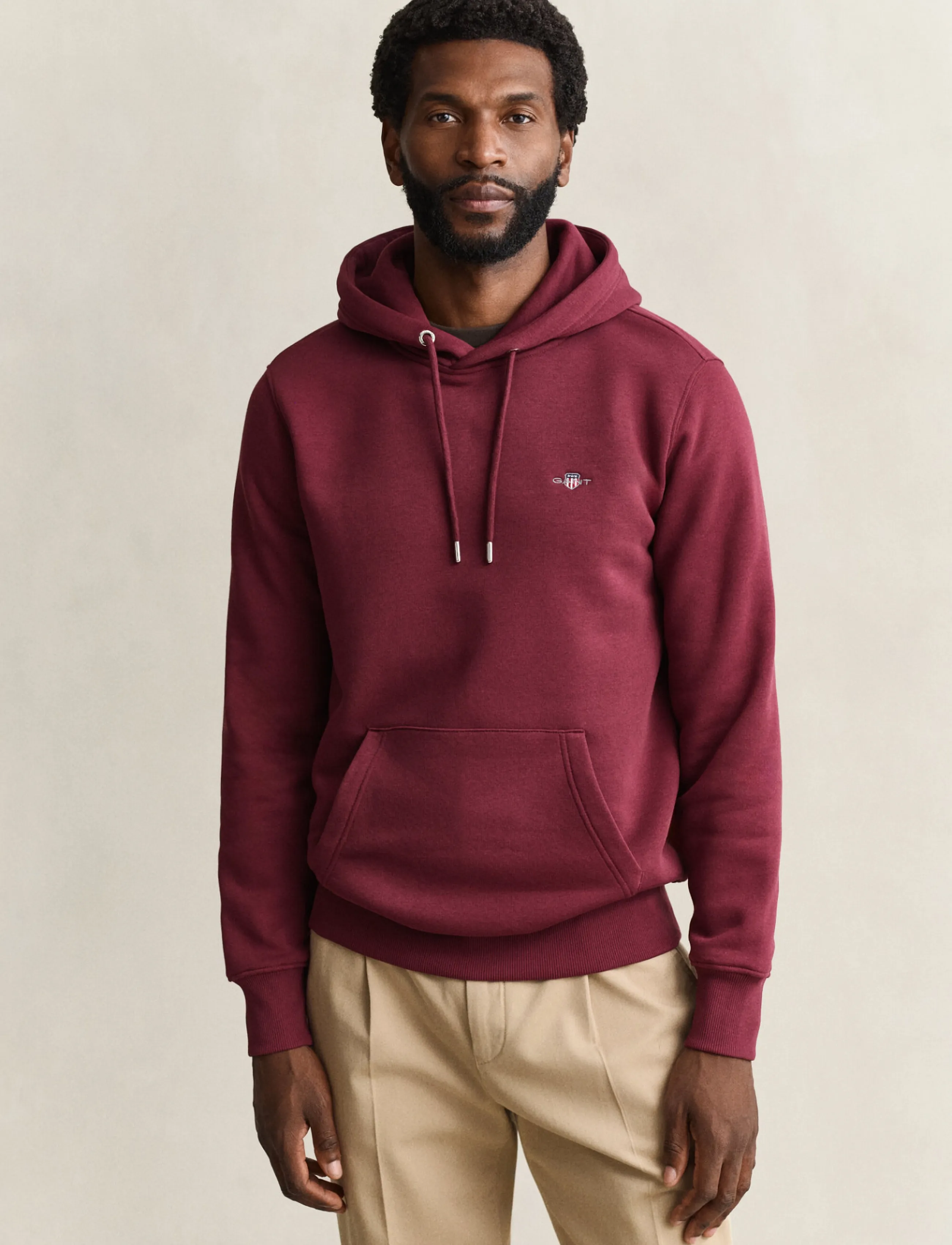 Gant REG SHIELD HOODIE - Sweatshirts - DEEP GRAPE WINE / burgundy
