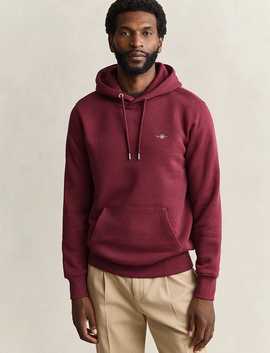 Gant - REG SHIELD HOODIE - hoodies - deep grape wine - 0