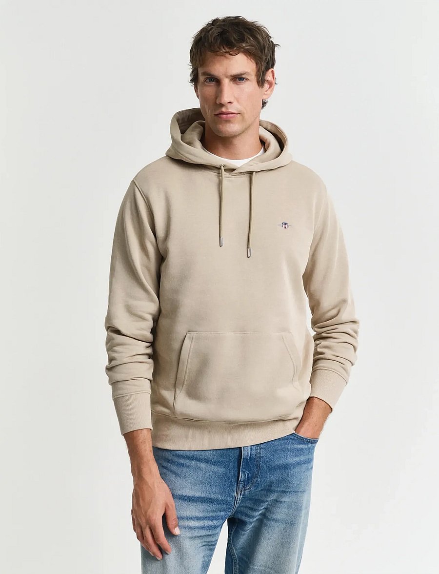 Gant - REG SHIELD HOODIE - kapuutsiga pusad - dry sand - 0