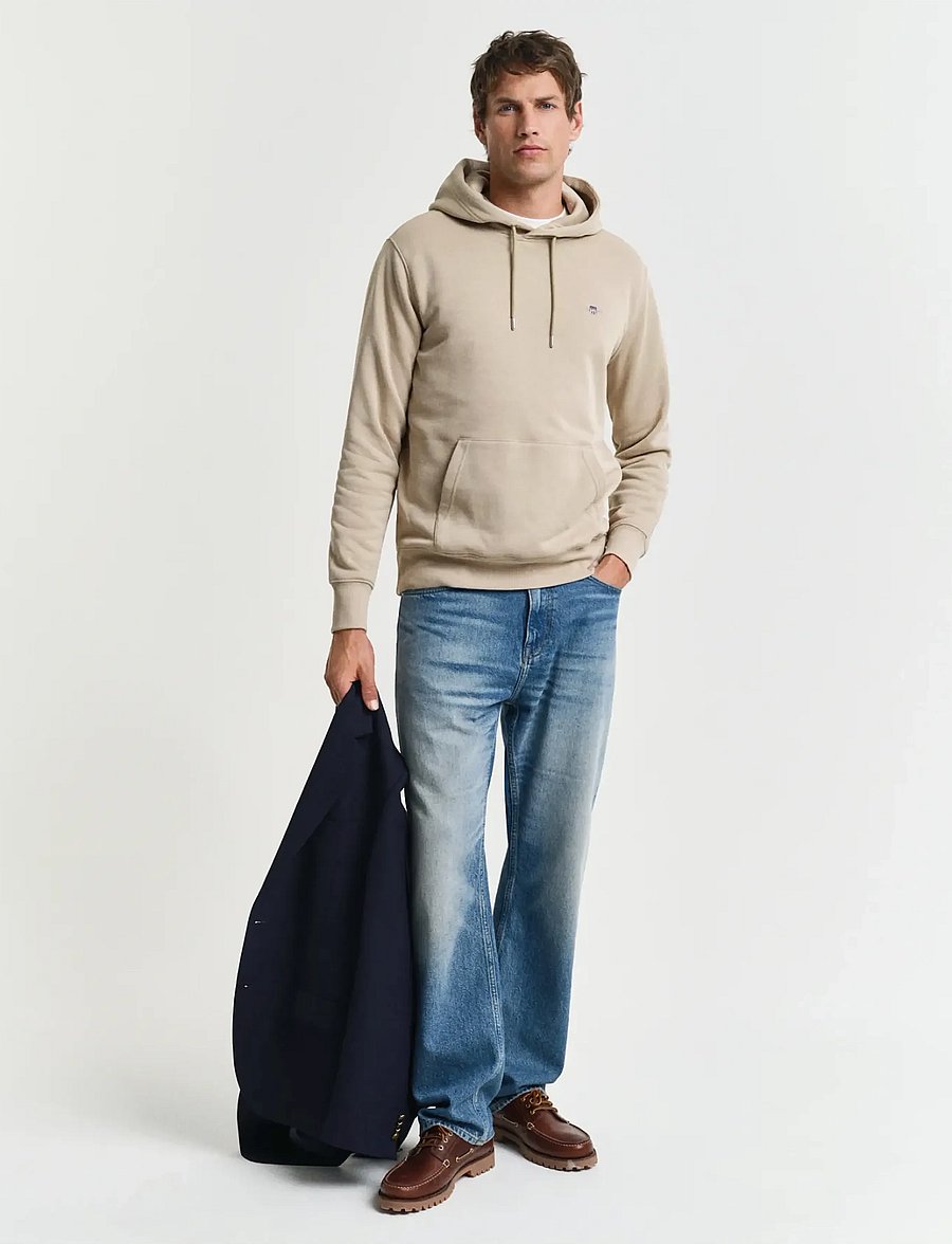 Gant - REG SHIELD HOODIE - kapuutsiga pusad - dry sand - 5