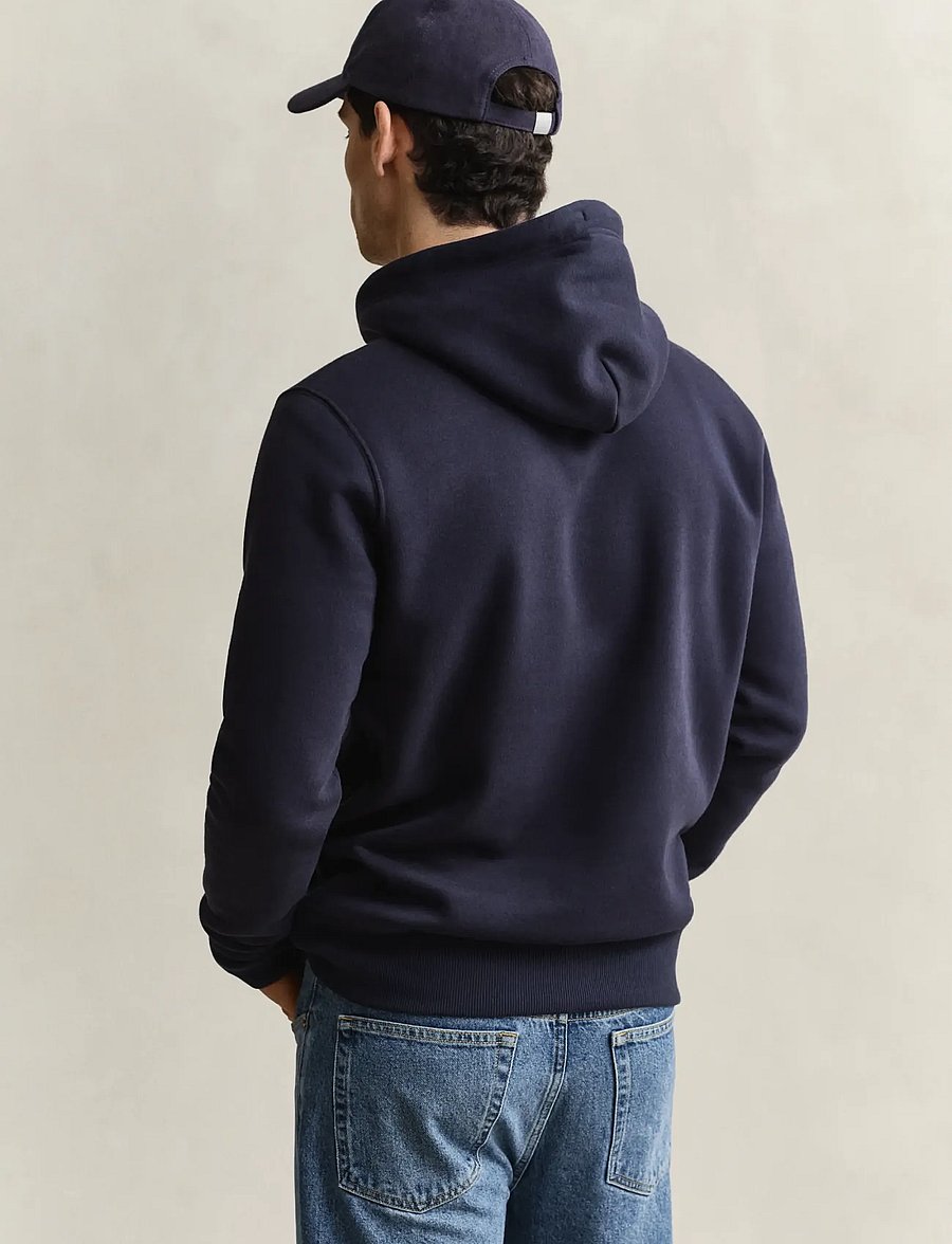 Gant - REG SHIELD HOODIE - kapuzenpullover - evening blue - 2