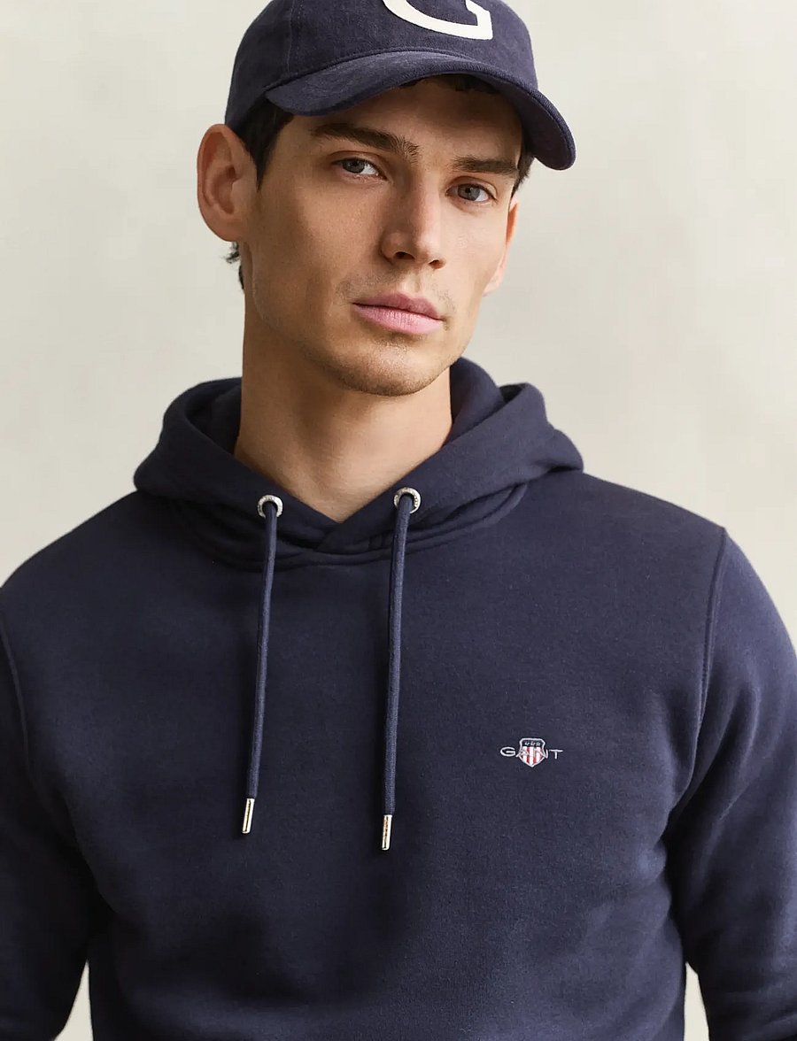 Gant - REG SHIELD HOODIE - kapuzenpullover - evening blue - 3