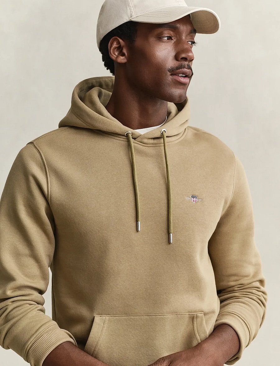 Gant - REG SHIELD HOODIE - džemperiai su gobtuvu - faded taupe - 0