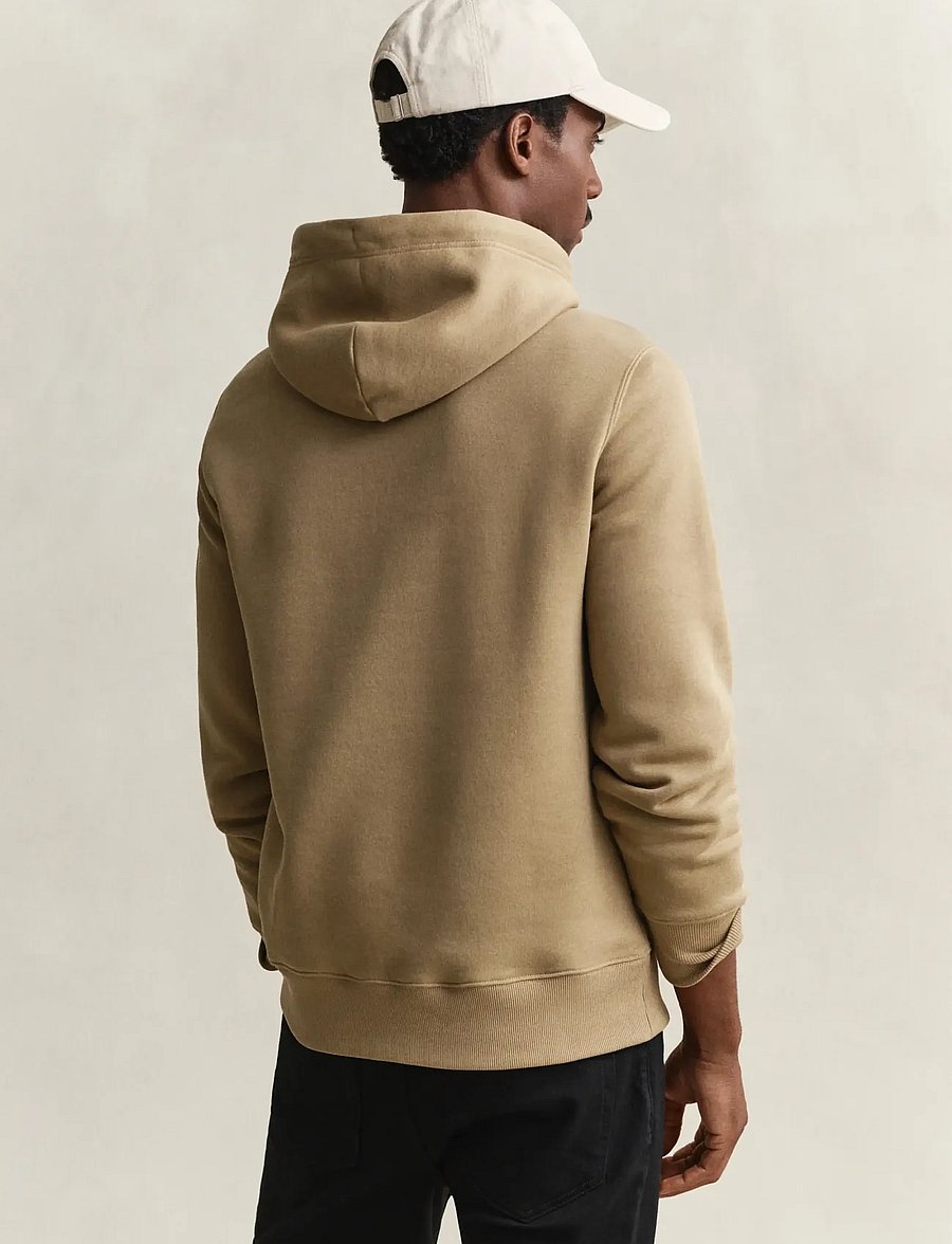 Gant - REG SHIELD HOODIE - džemperiai su gobtuvu - faded taupe - 3