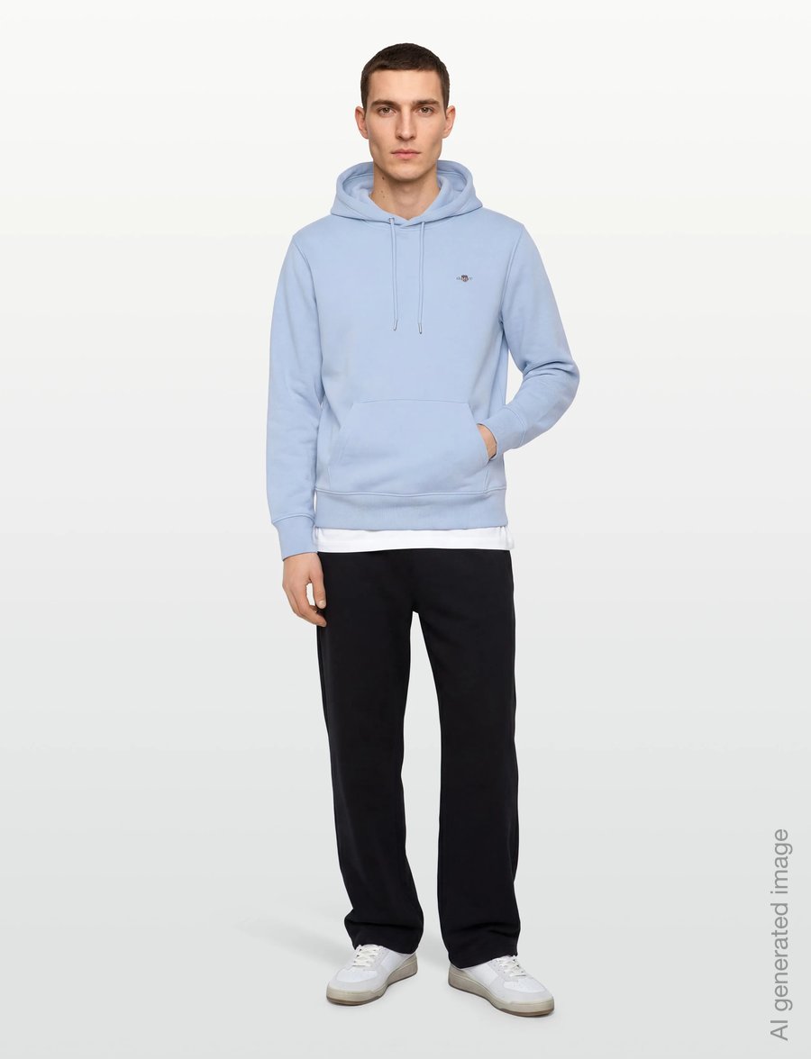 Gant - REG SHIELD HOODIE - hoodies - fresh blue - 0