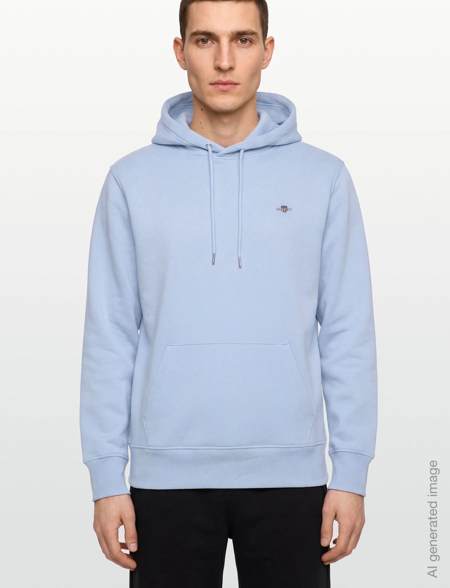 Gant - REG SHIELD HOODIE - hoodies - fresh blue - 3