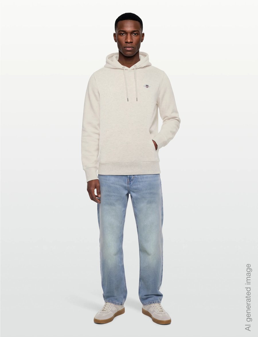 Gant - REG SHIELD HOODIE - hoodies - glacier melange - 0