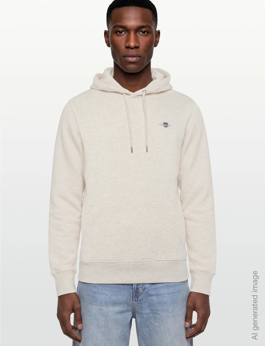 Gant - REG SHIELD HOODIE - hoodies - glacier melange - 3