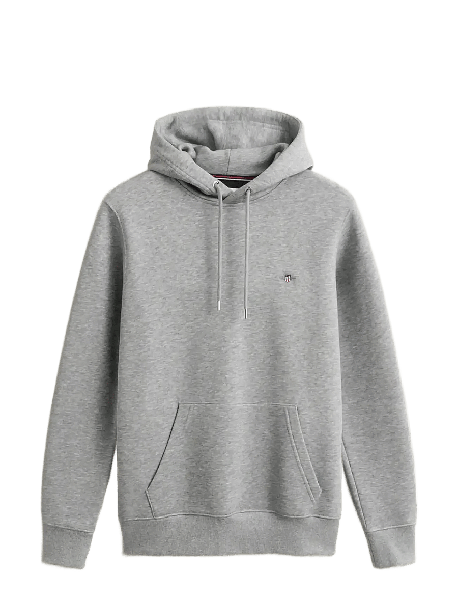 Gant - REG SHIELD HOODIE - hoodies - grey melange - 1