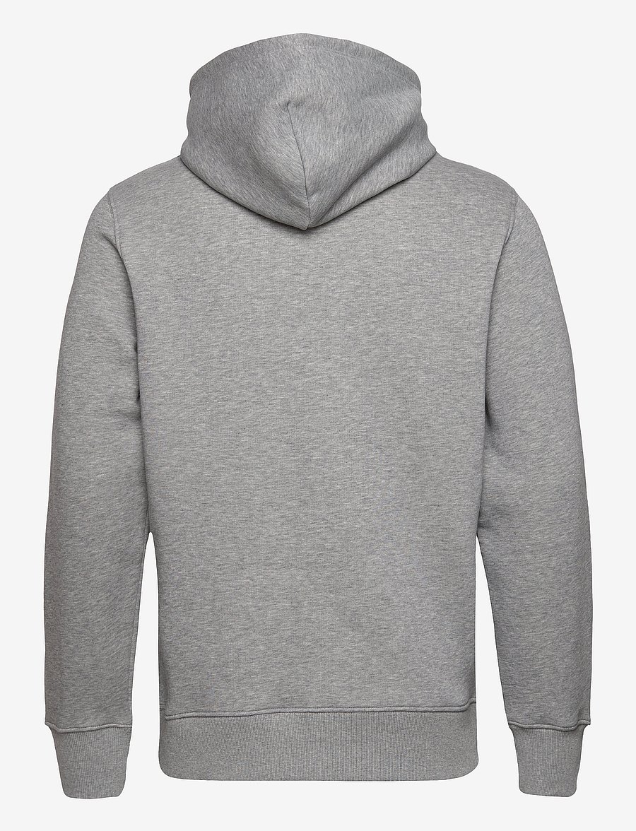 Gant - REG SHIELD HOODIE - hættetrøjer - grey melange - 2