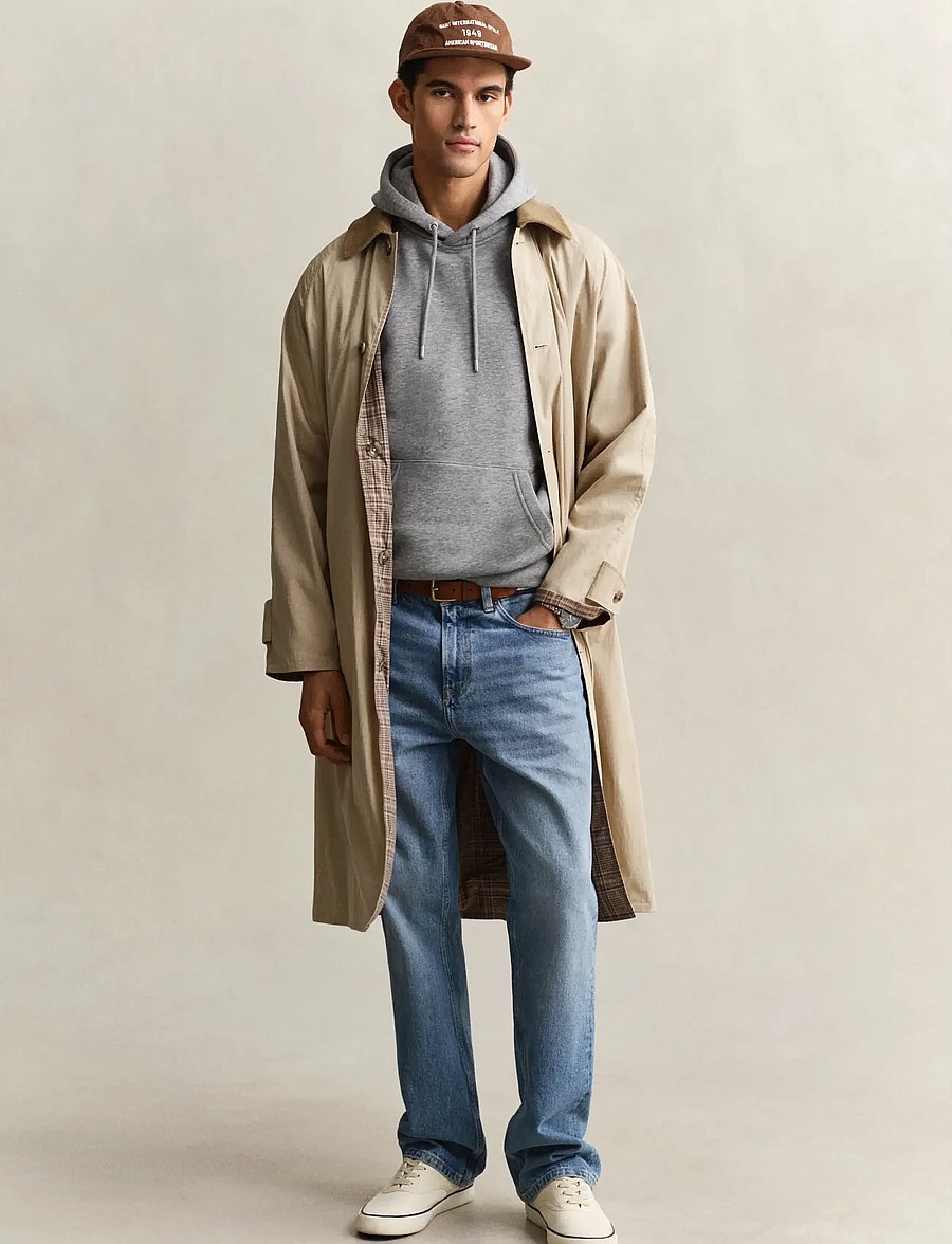 Gant - REG SHIELD HOODIE - hættetrøjer - grey melange - 5