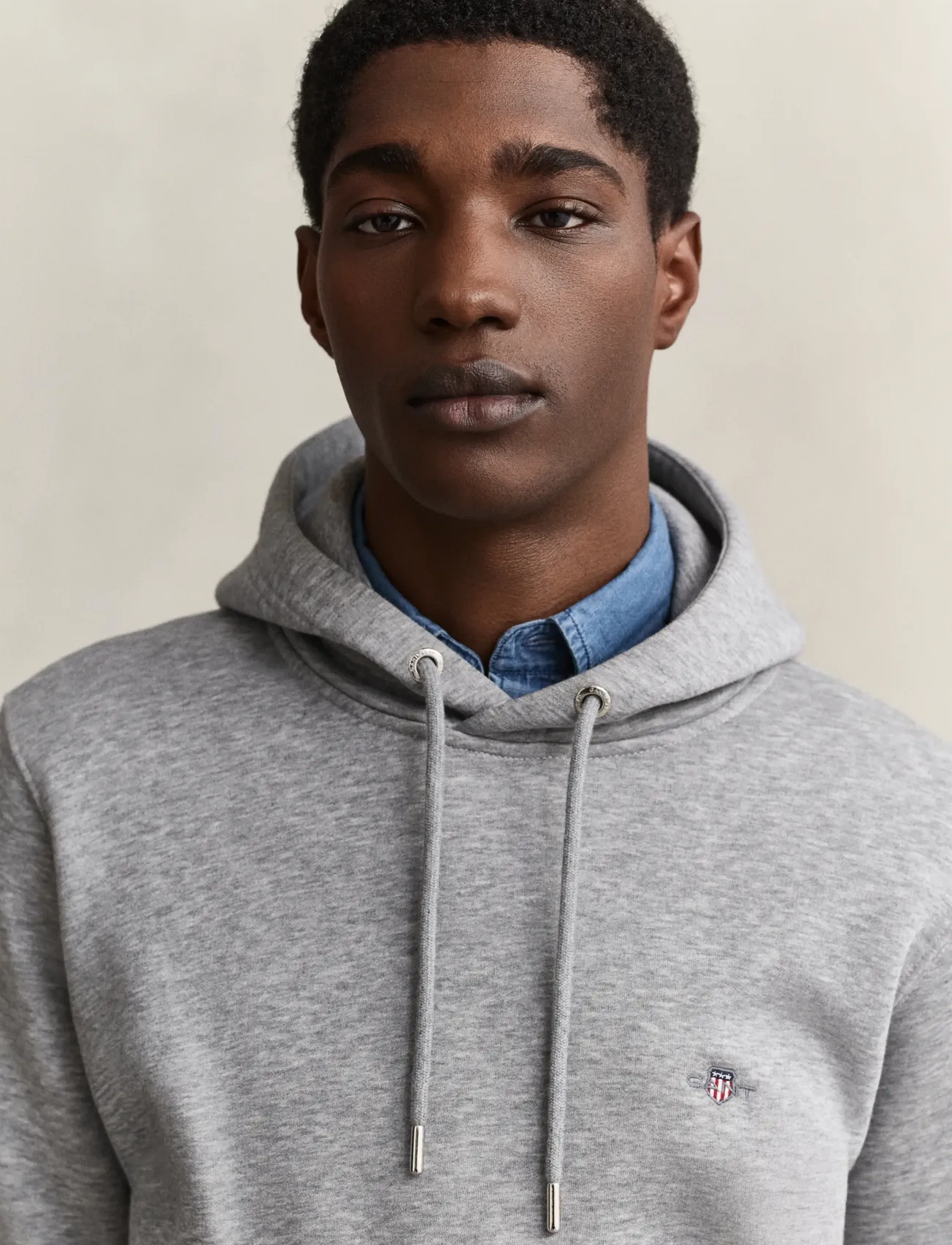 Sweatshirt med huva och grå sköld 9