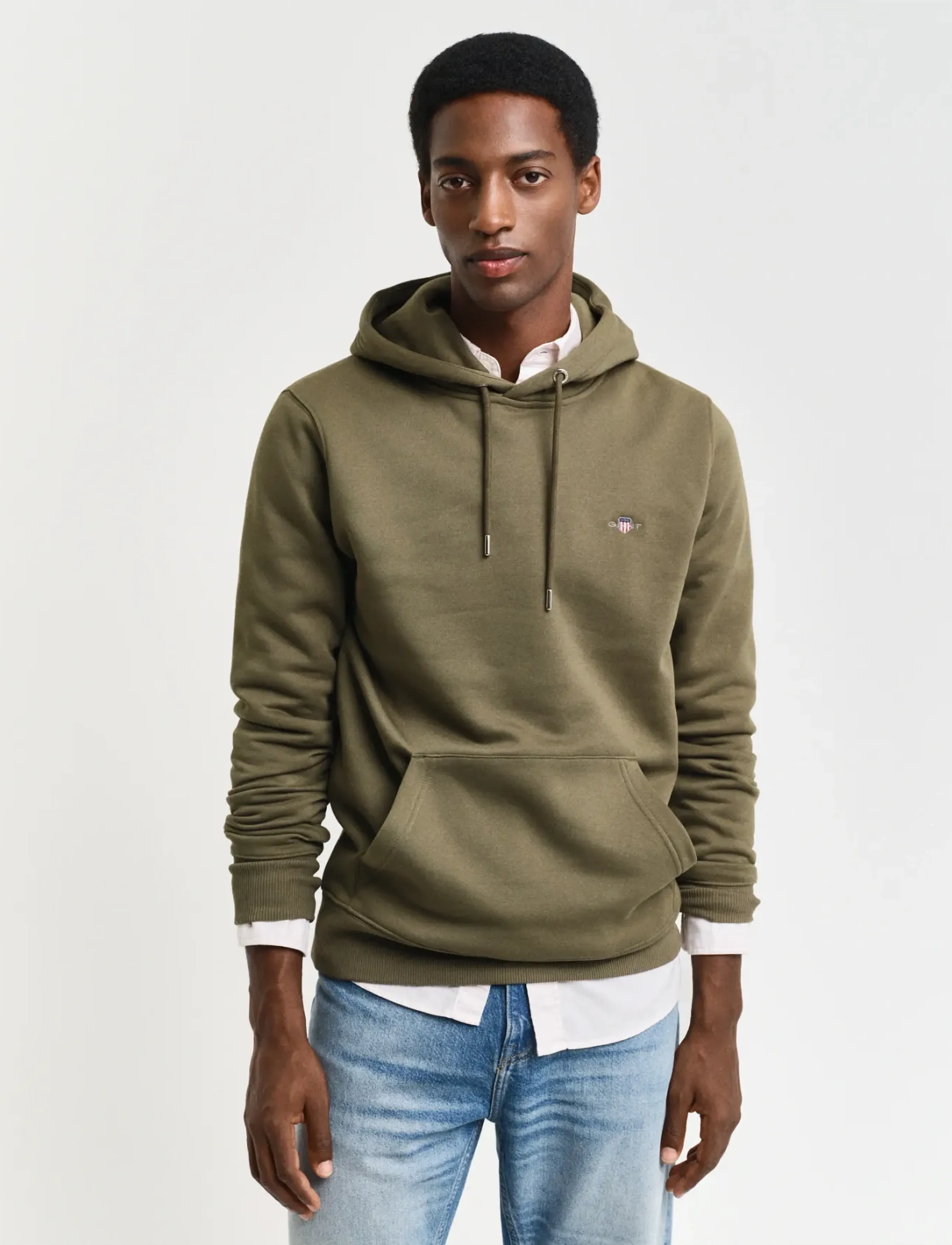 GANT REG SHIELD HOODIE - Dressipluusid - JUNIPER GREEN / khaki/green
