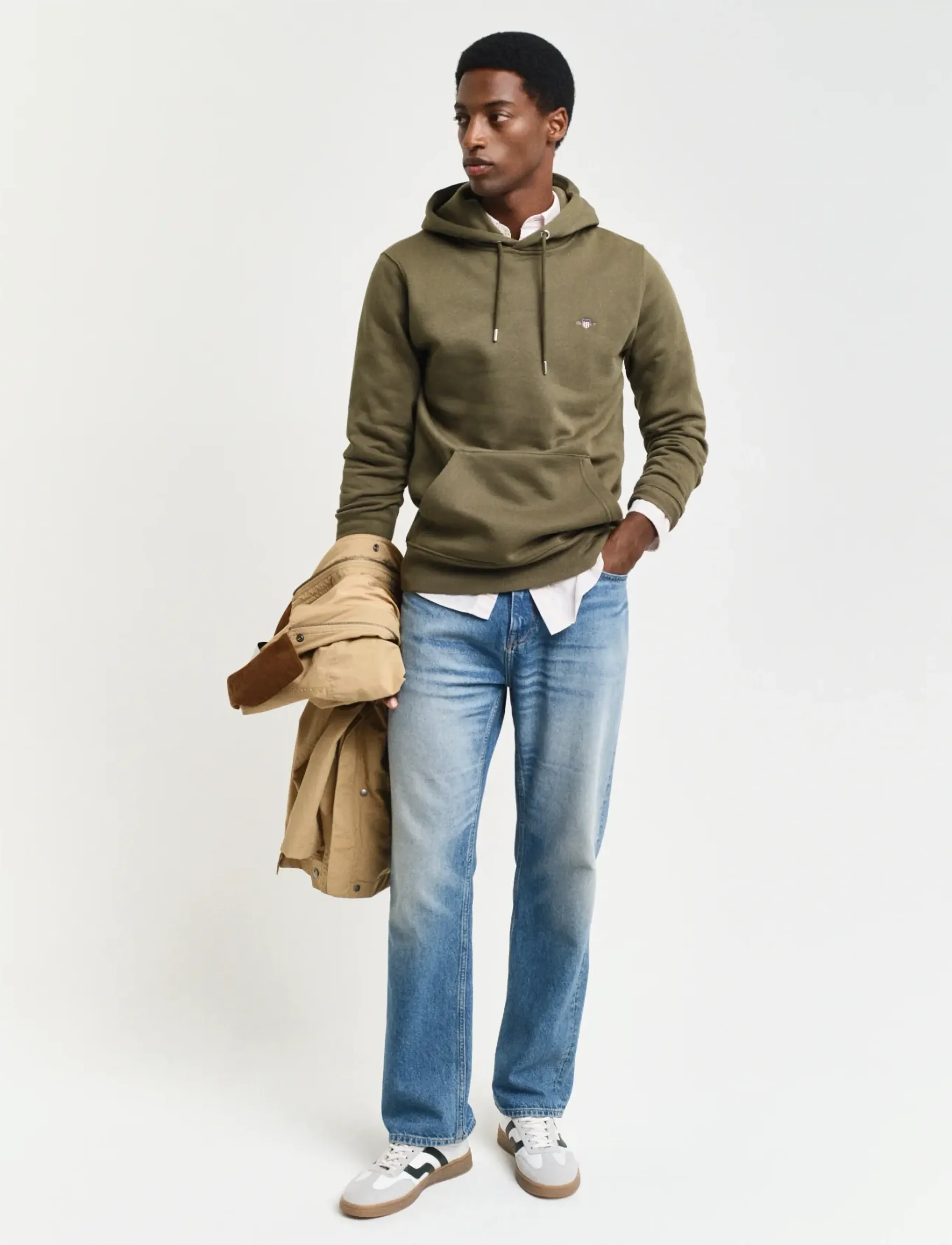 Gant - REG SHIELD HOODIE - sweatshirts - juniper green - 5