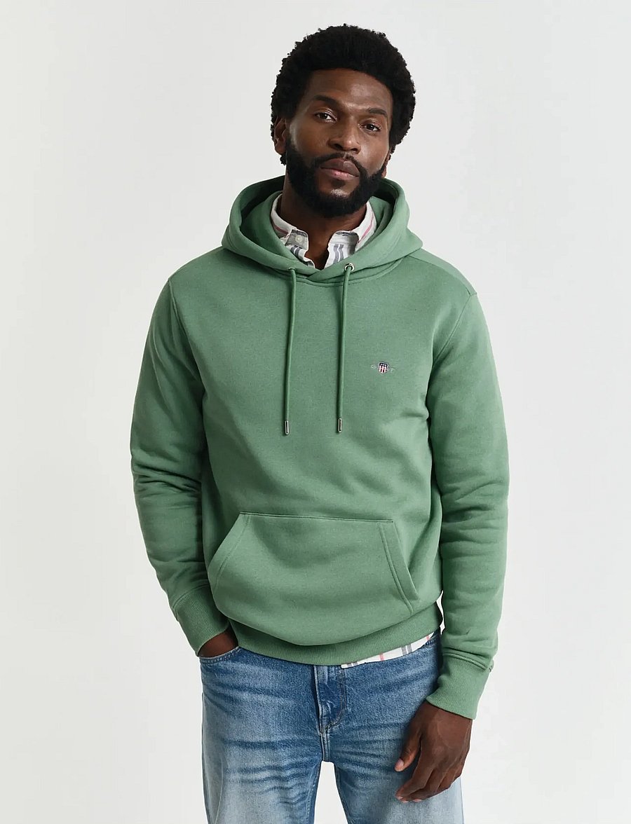 Gant - REG SHIELD HOODIE - kapuutsiga pusad - kalamata green - 0