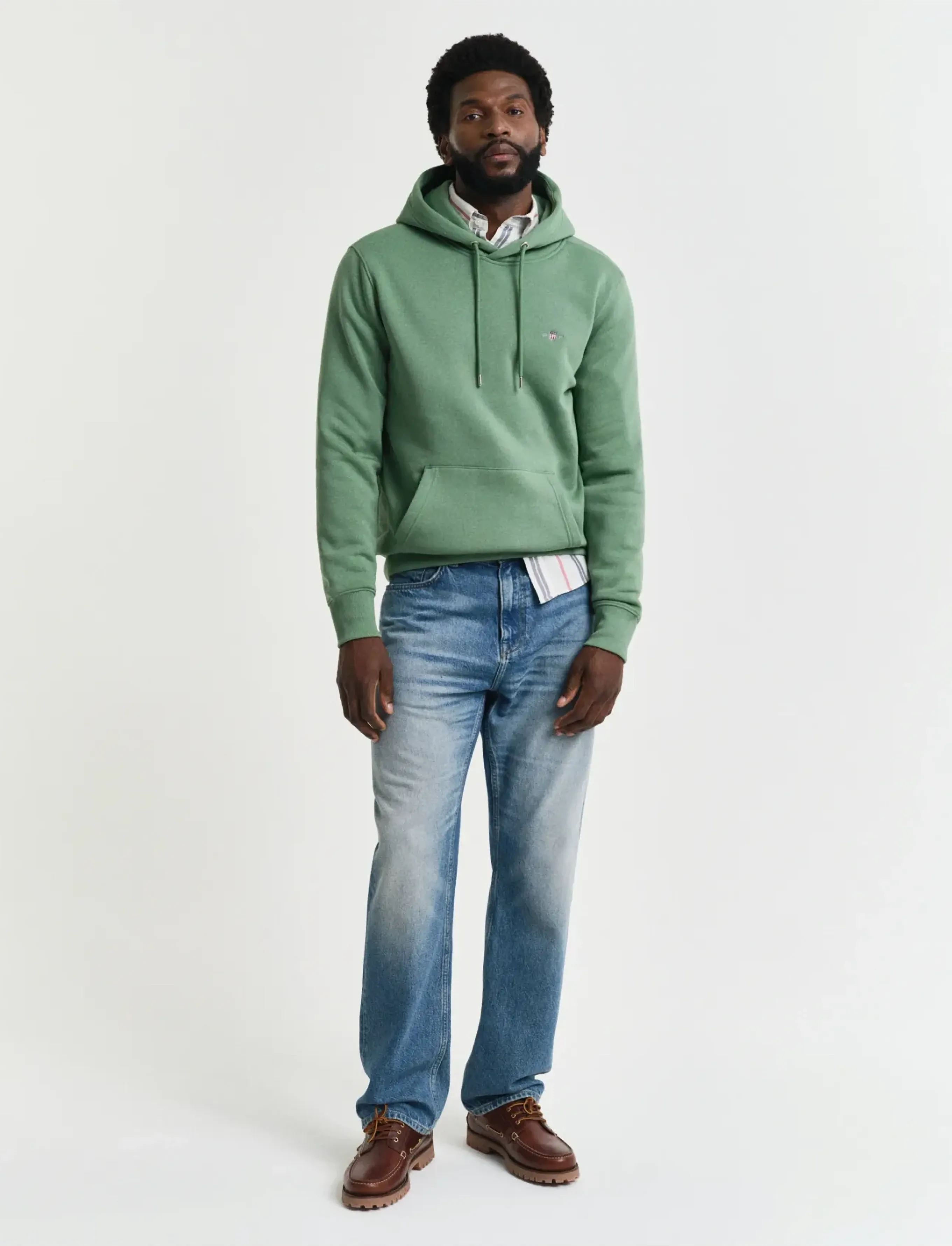 Gant - REG SHIELD HOODIE - džemperiai su gobtuvu - kalamata green - 5