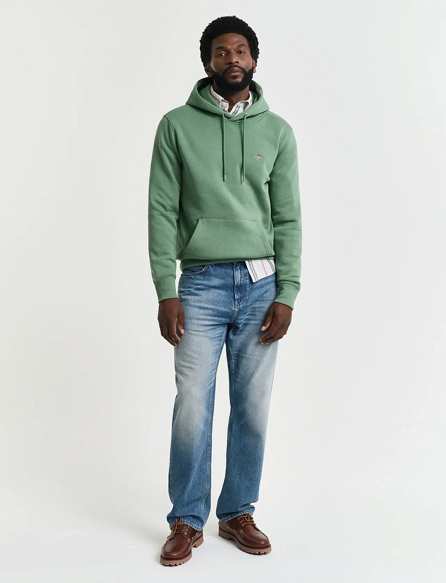 Gant - REG SHIELD HOODIE - kapuutsiga pusad - kalamata green - 5