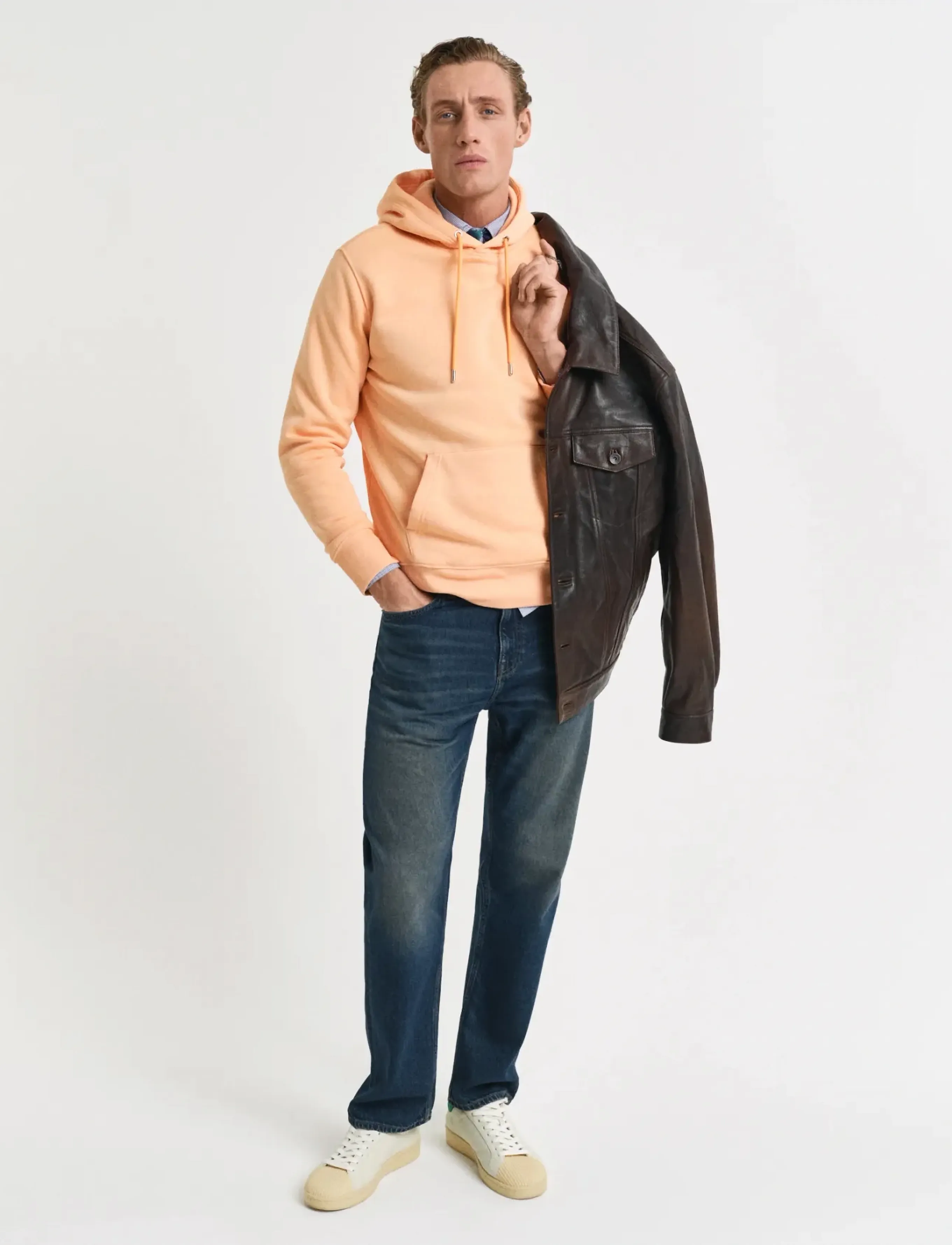 Gant - REG SHIELD HOODIE - kapuutsiga dressipluusid - peachy orange - 5