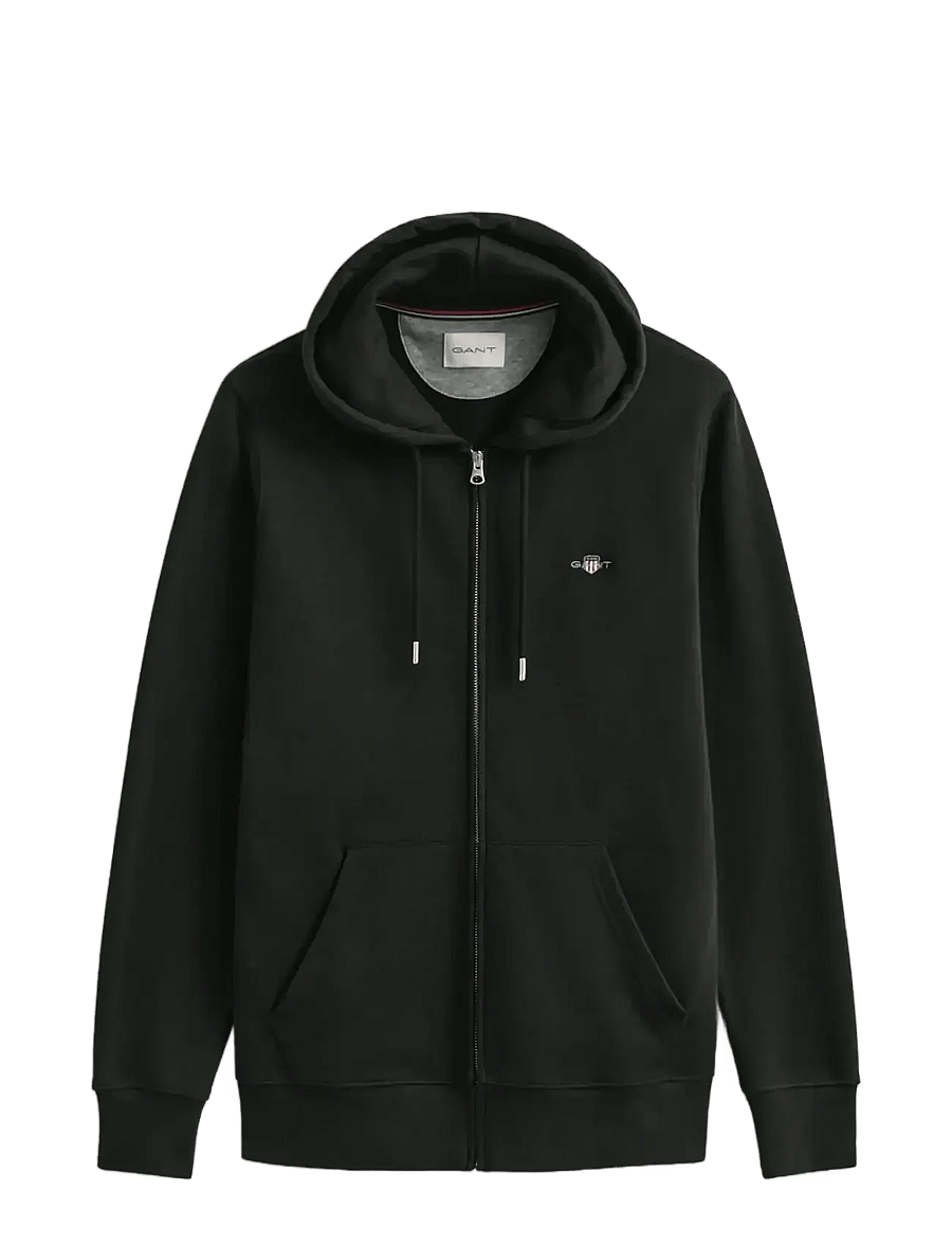 Gant - REG SHIELD FULL ZIP HOODIE - sweats à capuche - black - 1