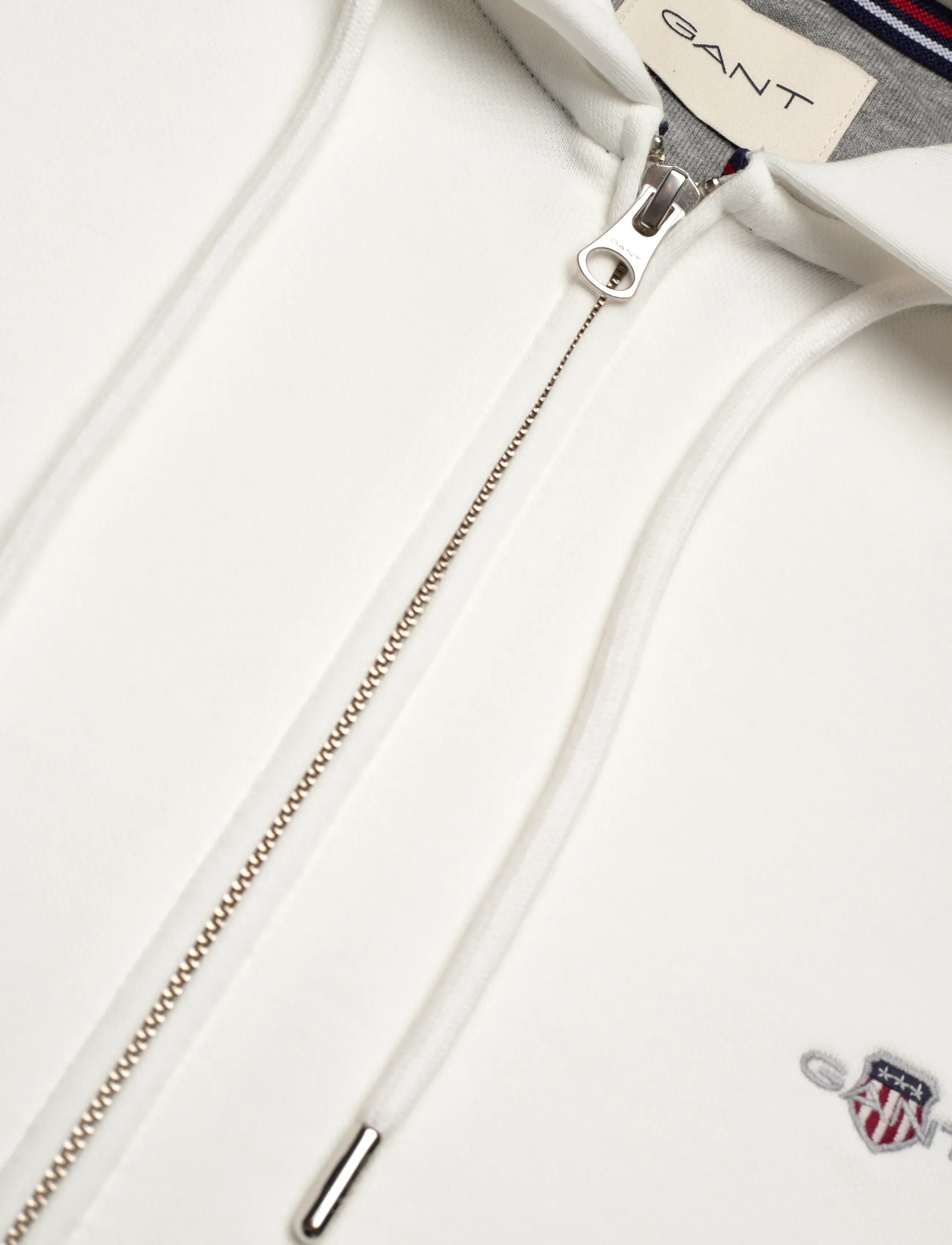 Gant - REG SHIELD FULL ZIP HOODIE - hættetrøjer - eggshell - 2