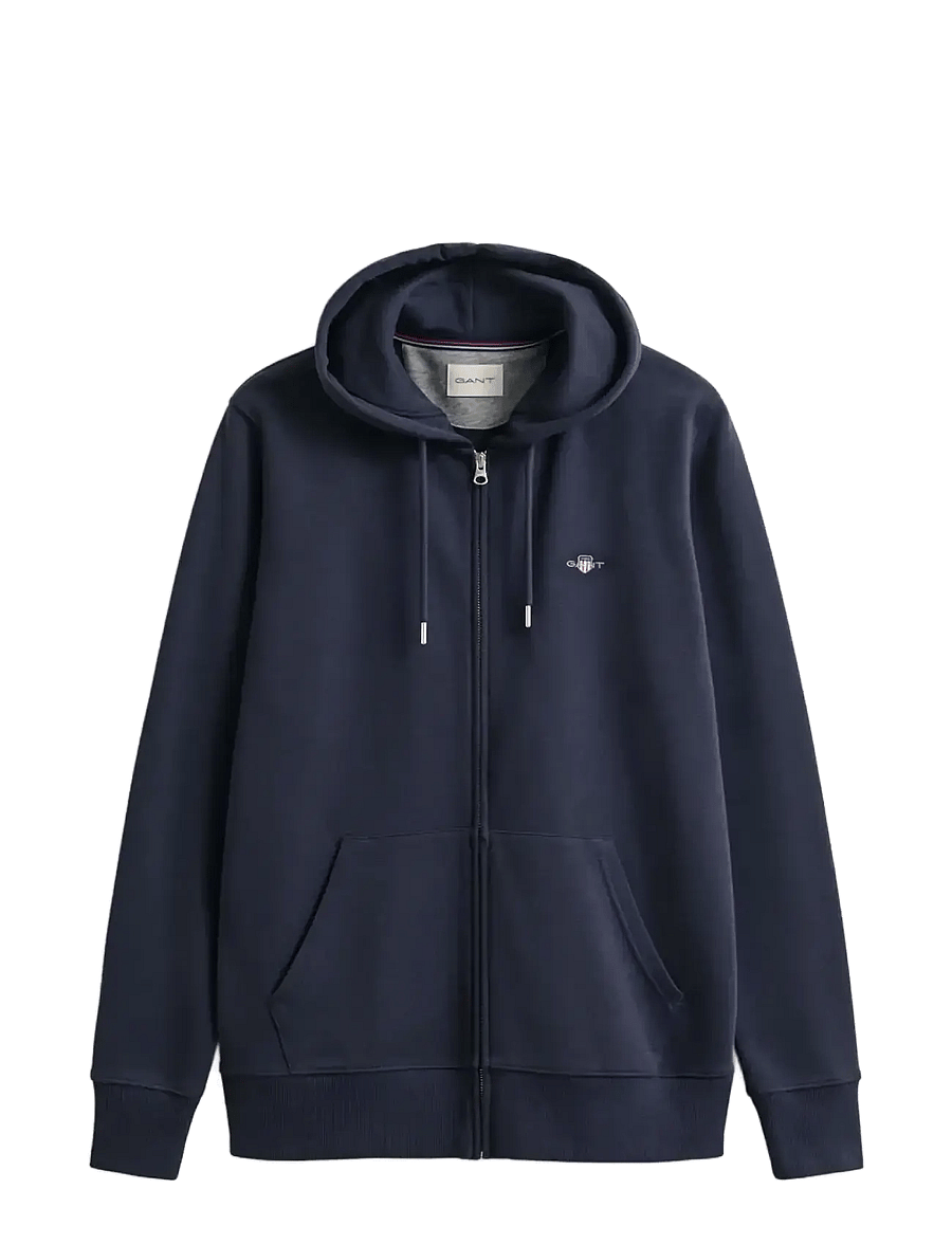 Gant - REG SHIELD FULL ZIP HOODIE - kapuzenpullover - evening blue - 1