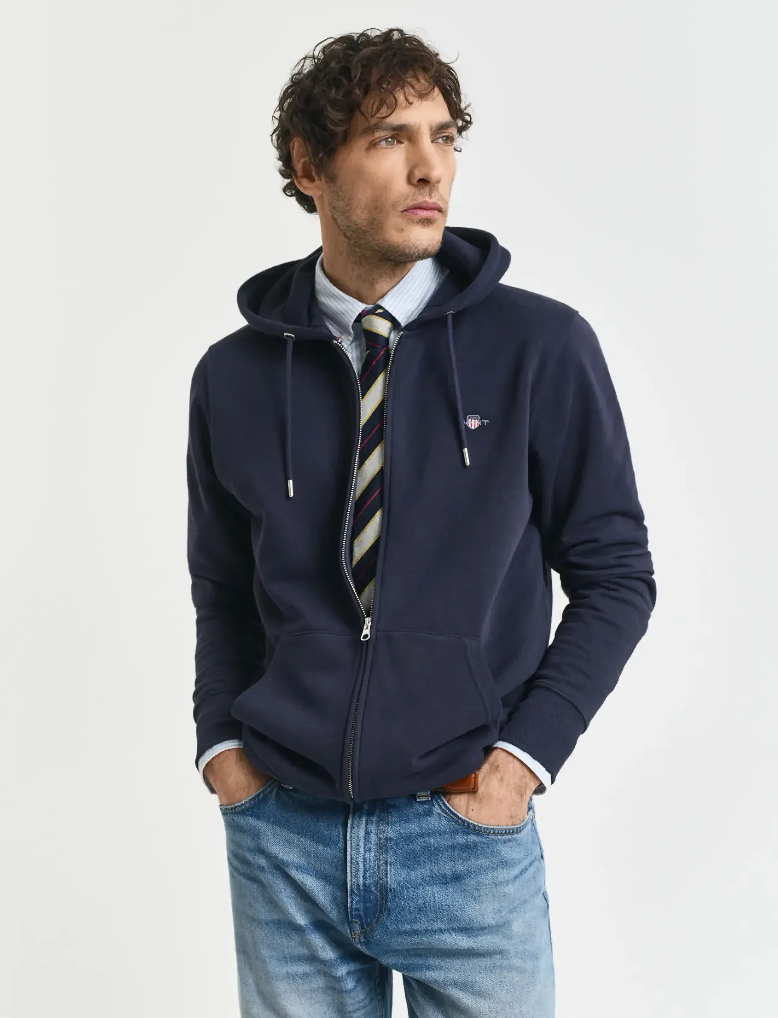 Gant REG SHIELD FULL ZIP HOODIE - Kapuzenpullover - EVENING BLUE / navy
