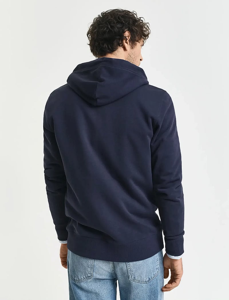 GANT - REG SHIELD FULL ZIP HOODIE - kapuzenpullover - evening blue - 2