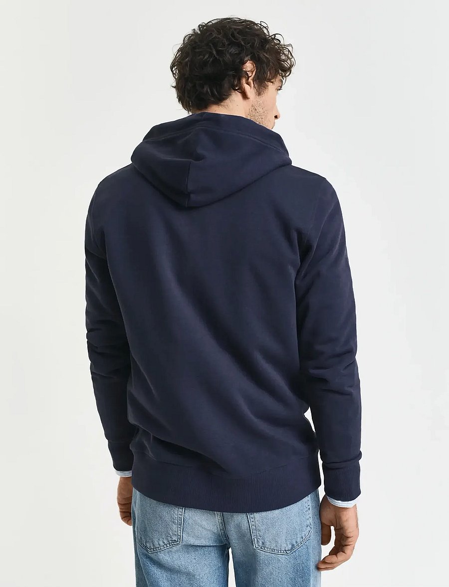 Gant - REG SHIELD FULL ZIP HOODIE - kapuzenpullover - evening blue - 2