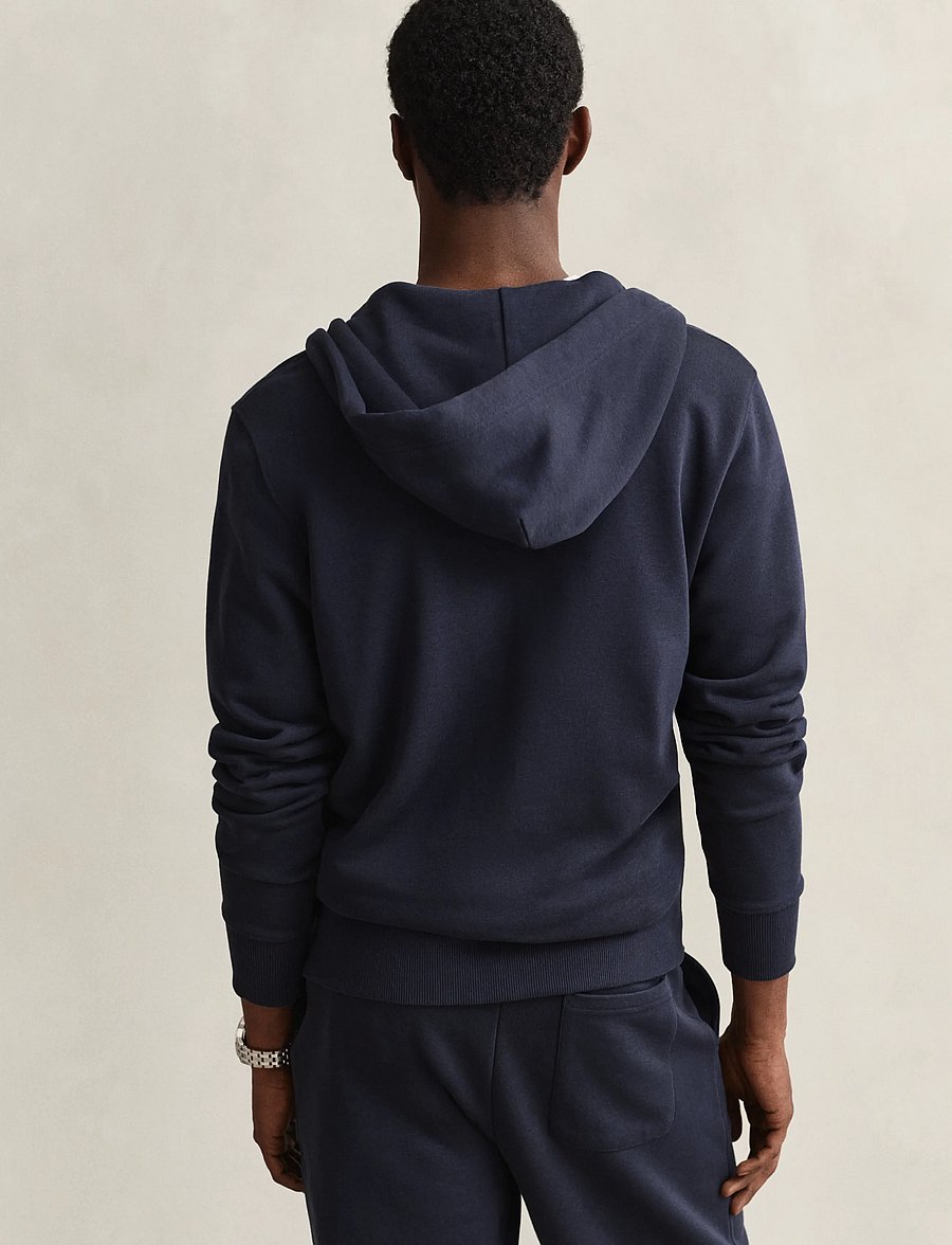 Gant - REG SHIELD FULL ZIP HOODIE - kapuzenpullover - evening blue - 2