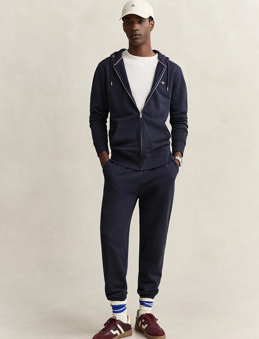 Gant - REG SHIELD FULL ZIP HOODIE - kapuzenpullover - evening blue - 4