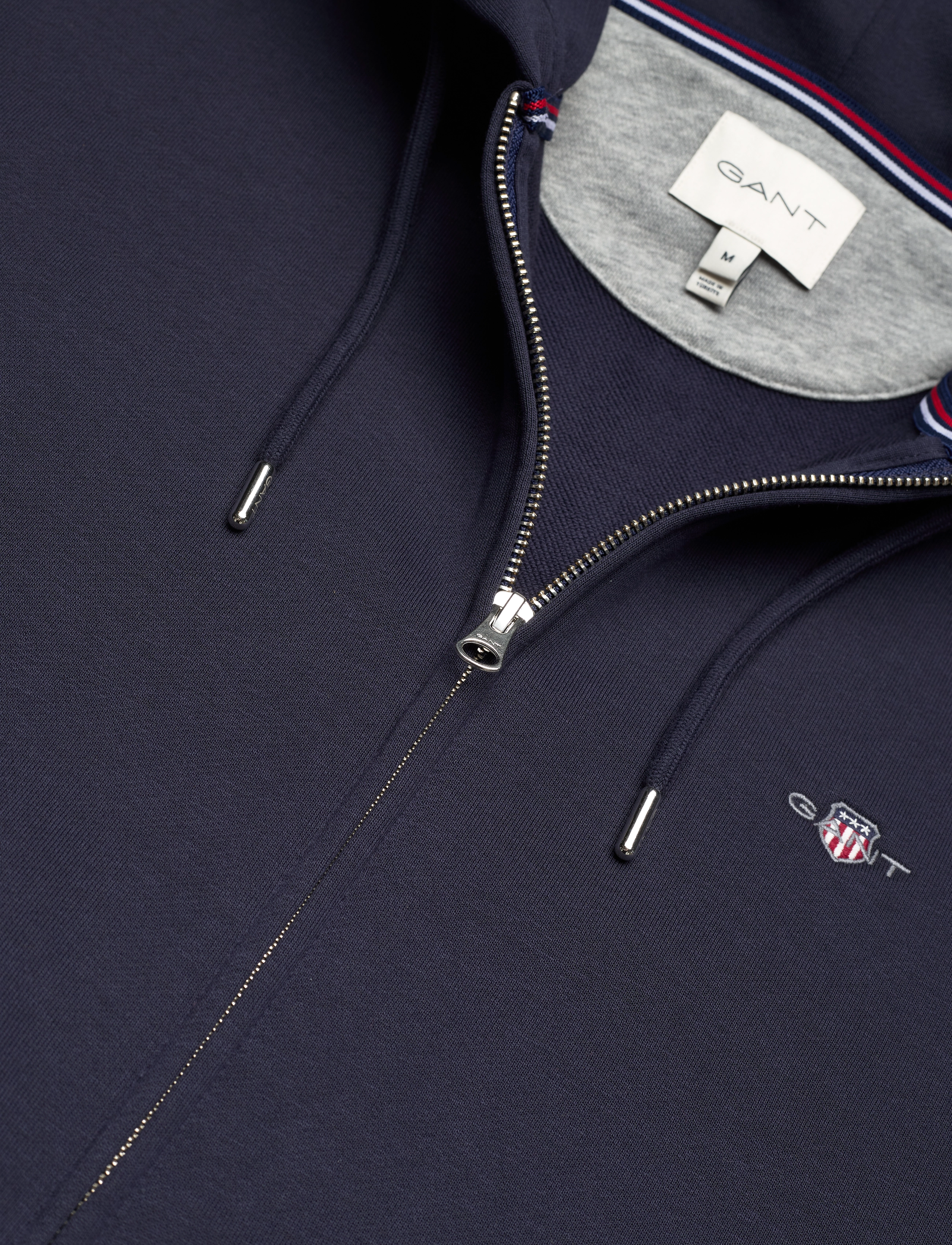 Gant - REG SHIELD FULL ZIP HOODIE - hættetrøjer - evening blue - 5
