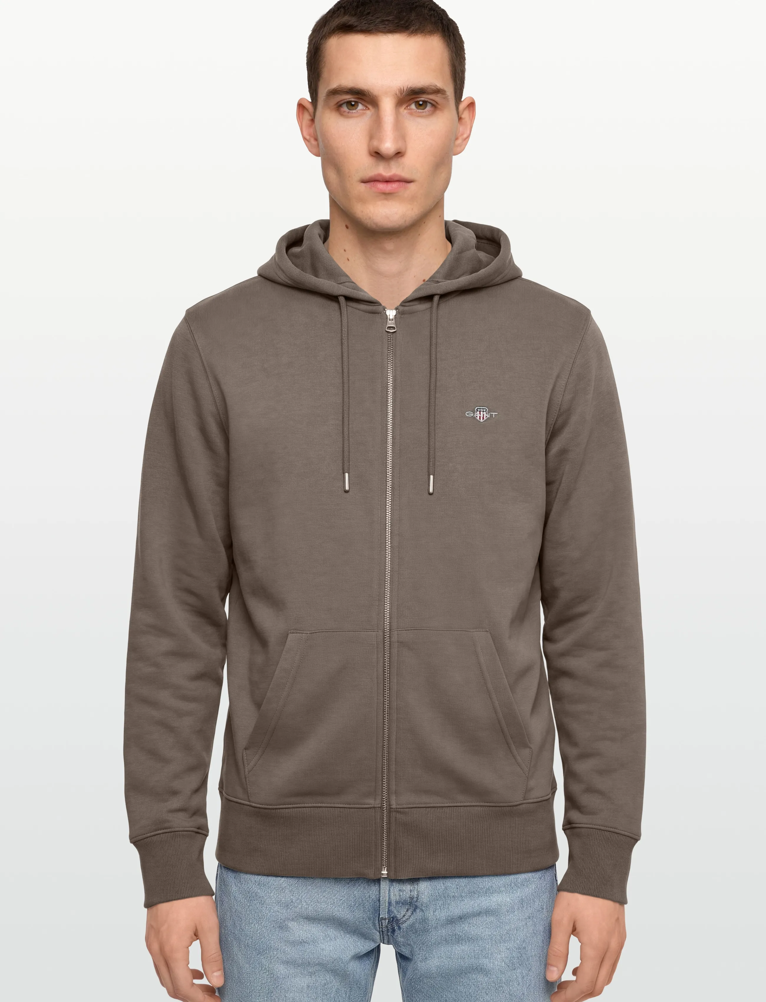Gant - REG SHIELD FULL ZIP HOODIE - kapuzenpullover - faded taupe - 3