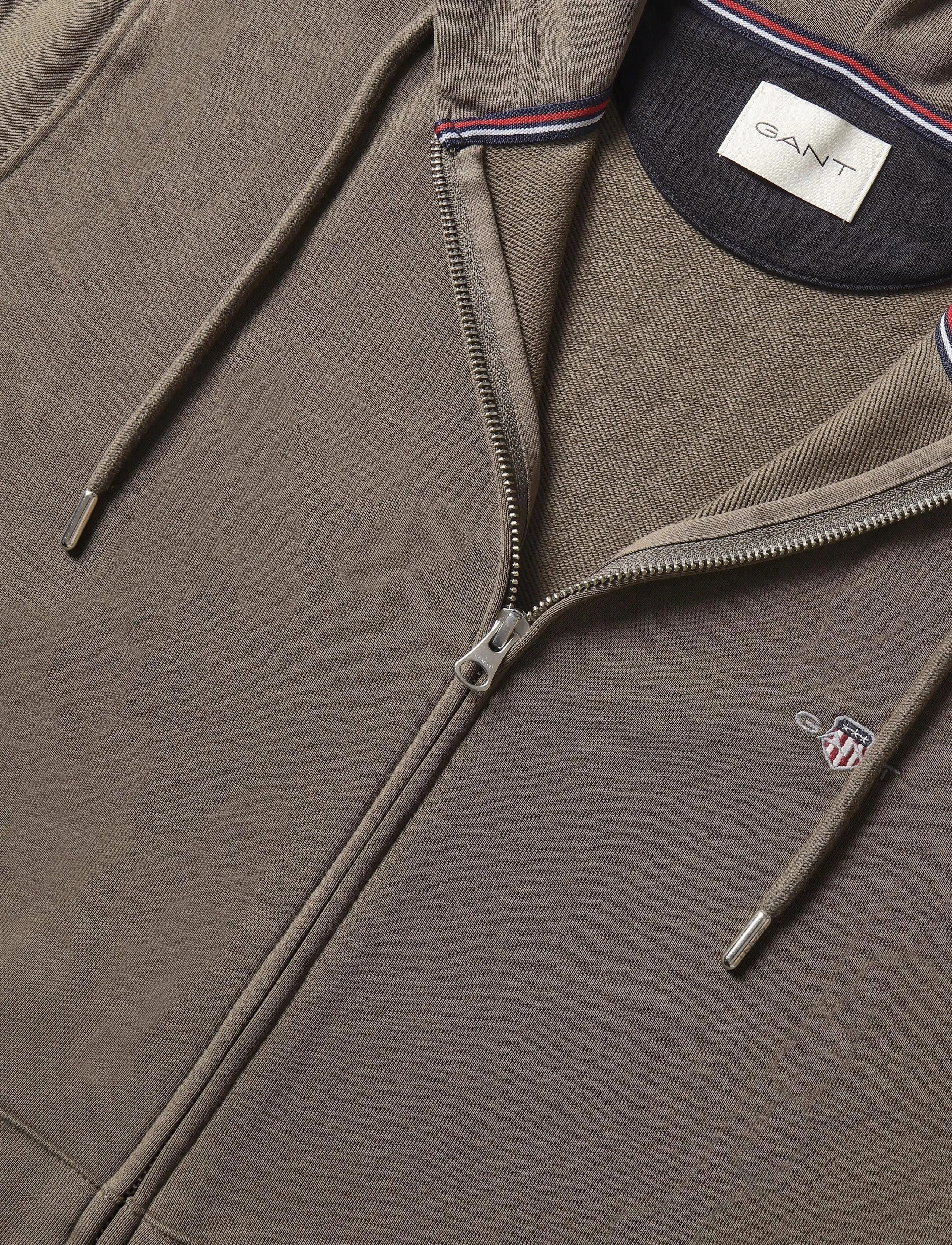 Gant - REG SHIELD FULL ZIP HOODIE - kapuzenpullover - faded taupe - 5