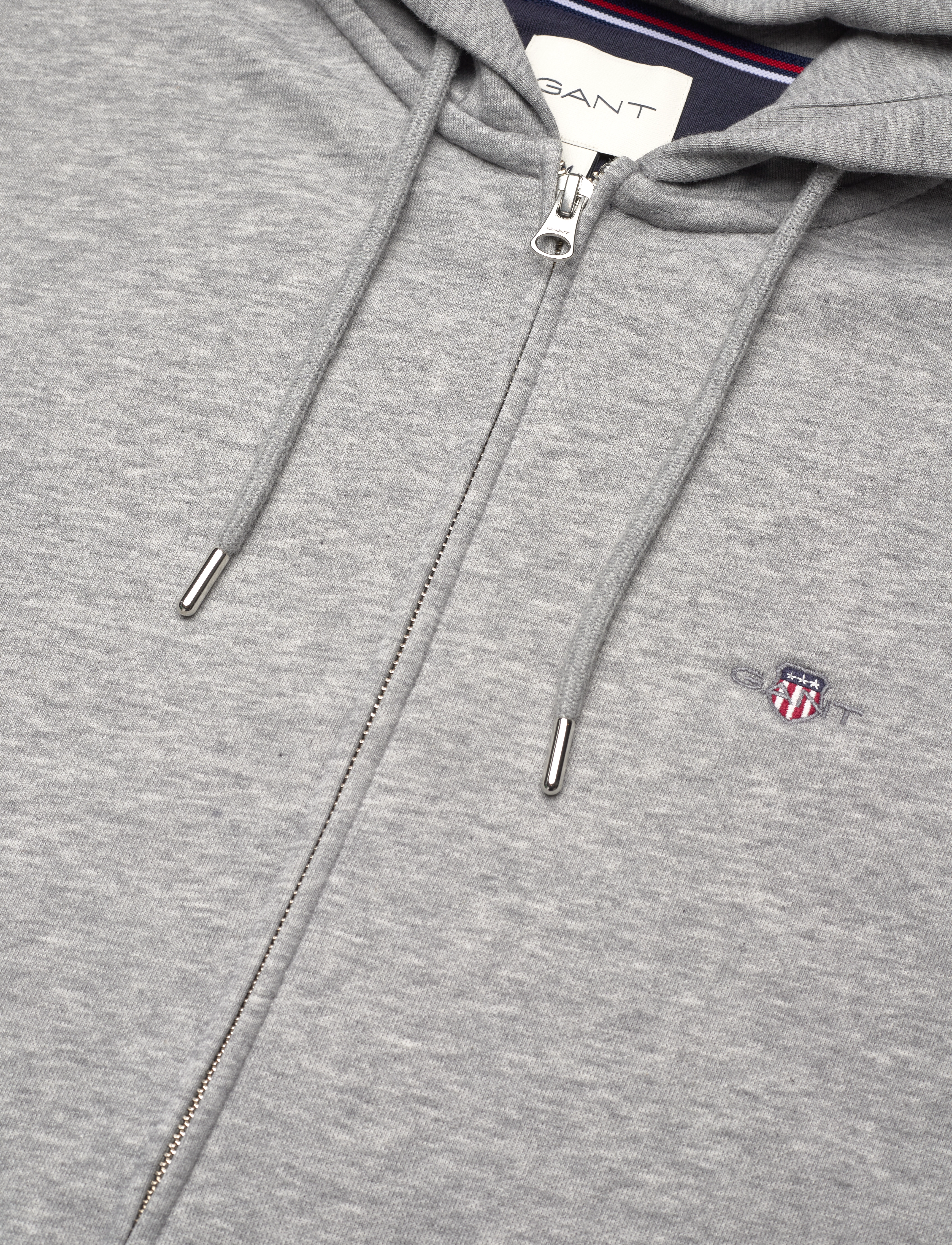 Gant - REG SHIELD FULL ZIP HOODIE - sweatshirts - grey melange - 5