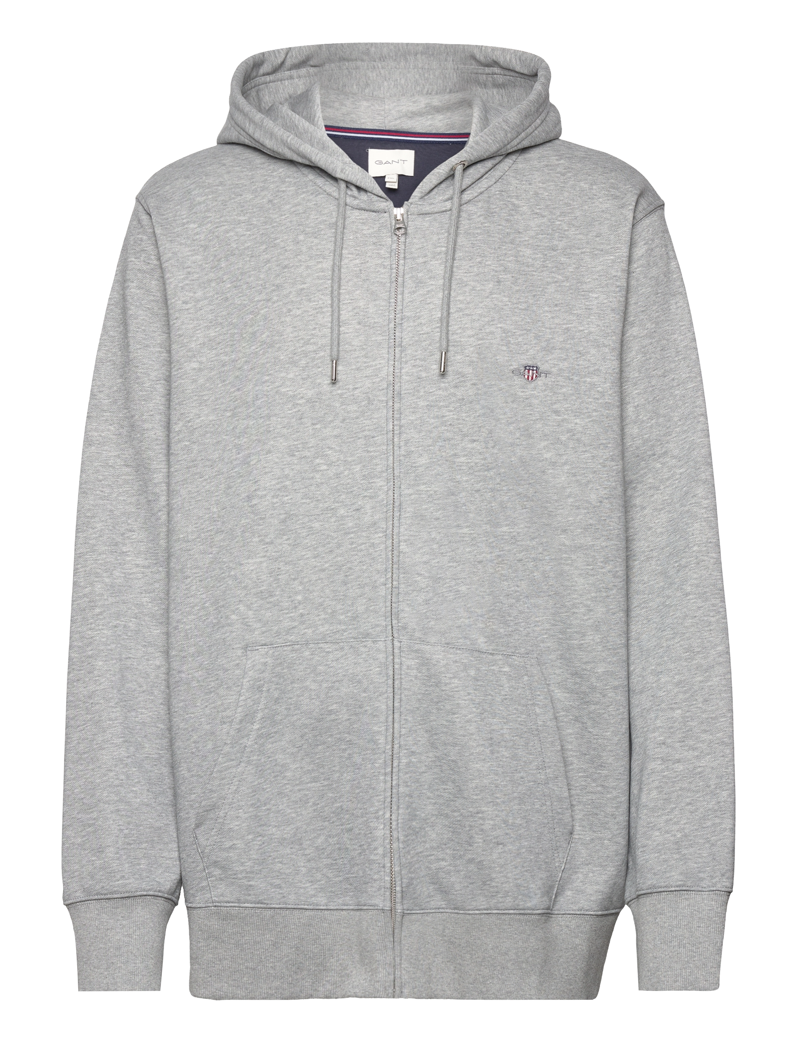 Gant - REG SHIELD FULL ZIP HOODIE - hættetrøjer - grey melange - 1