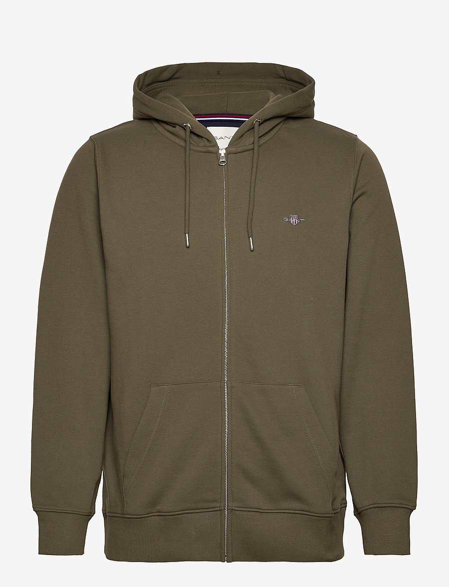 Gant - REG SHIELD FULL ZIP HOODIE - kapuzenpullover - juniper green - 1