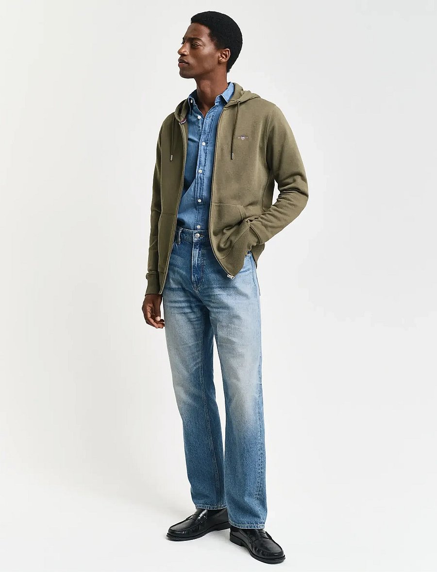 Gant - REG SHIELD FULL ZIP HOODIE - kapuzenpullover - juniper green - 5
