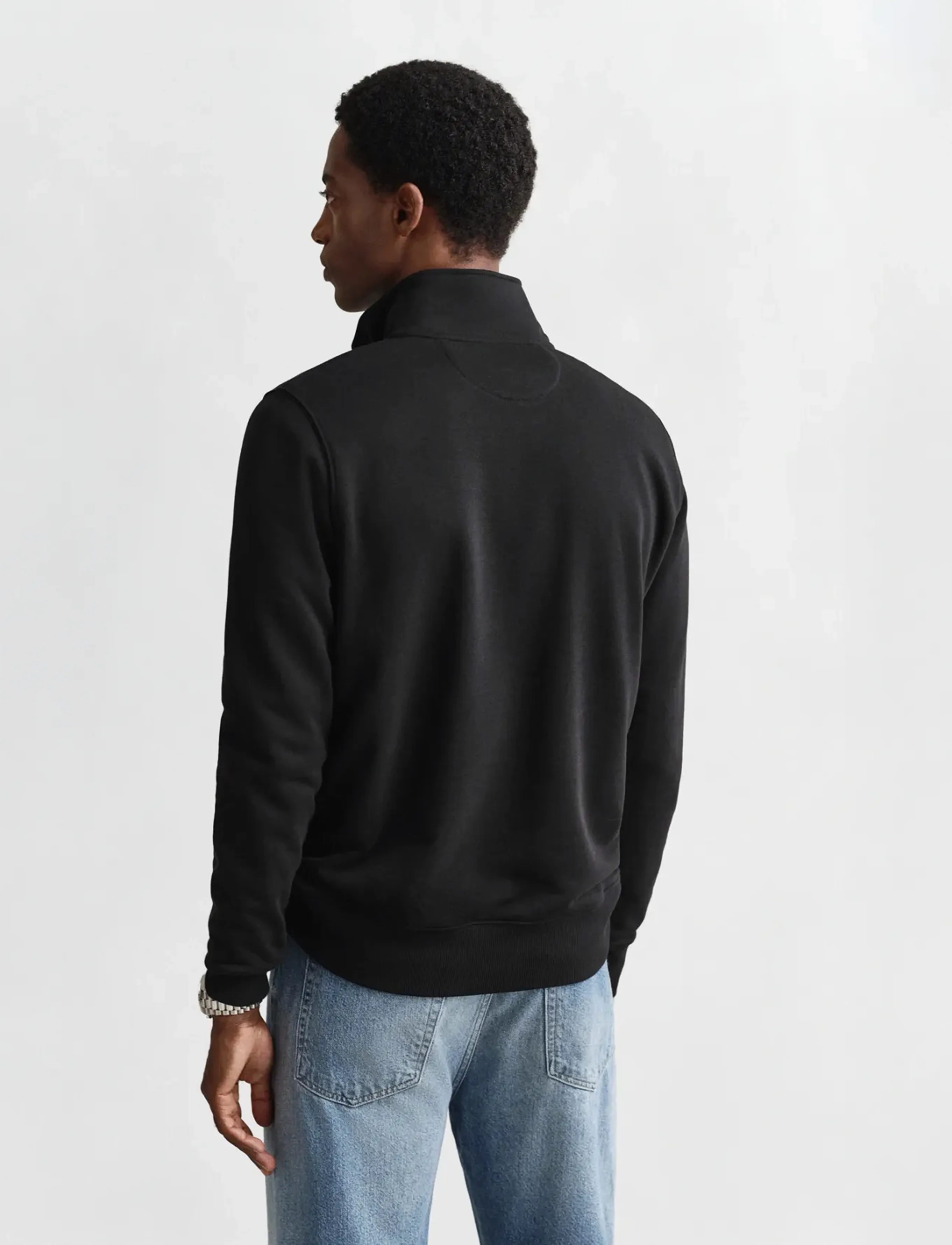 Gant - REG SHIELD HALF ZIP SWEAT - sweatshirts - black - 2