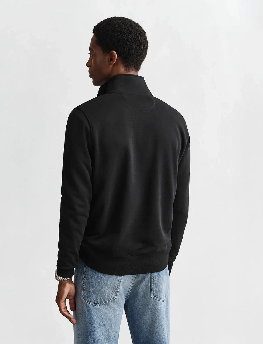Gant - REG SHIELD HALF ZIP SWEAT - poolpika lukuga džemprid - black - 2