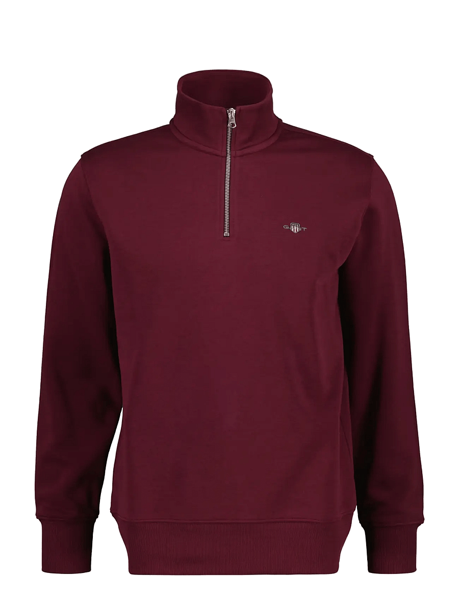 Gant - REG SHIELD HALF ZIP SWEAT - pullover mit halbem reißverschluss - deep grape wine - 1