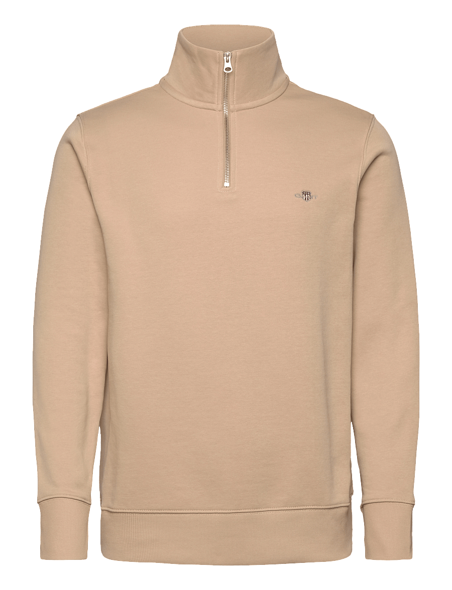 Gant - REG SHIELD HALF ZIP SWEAT - half zip jumpers - dry sand - 1