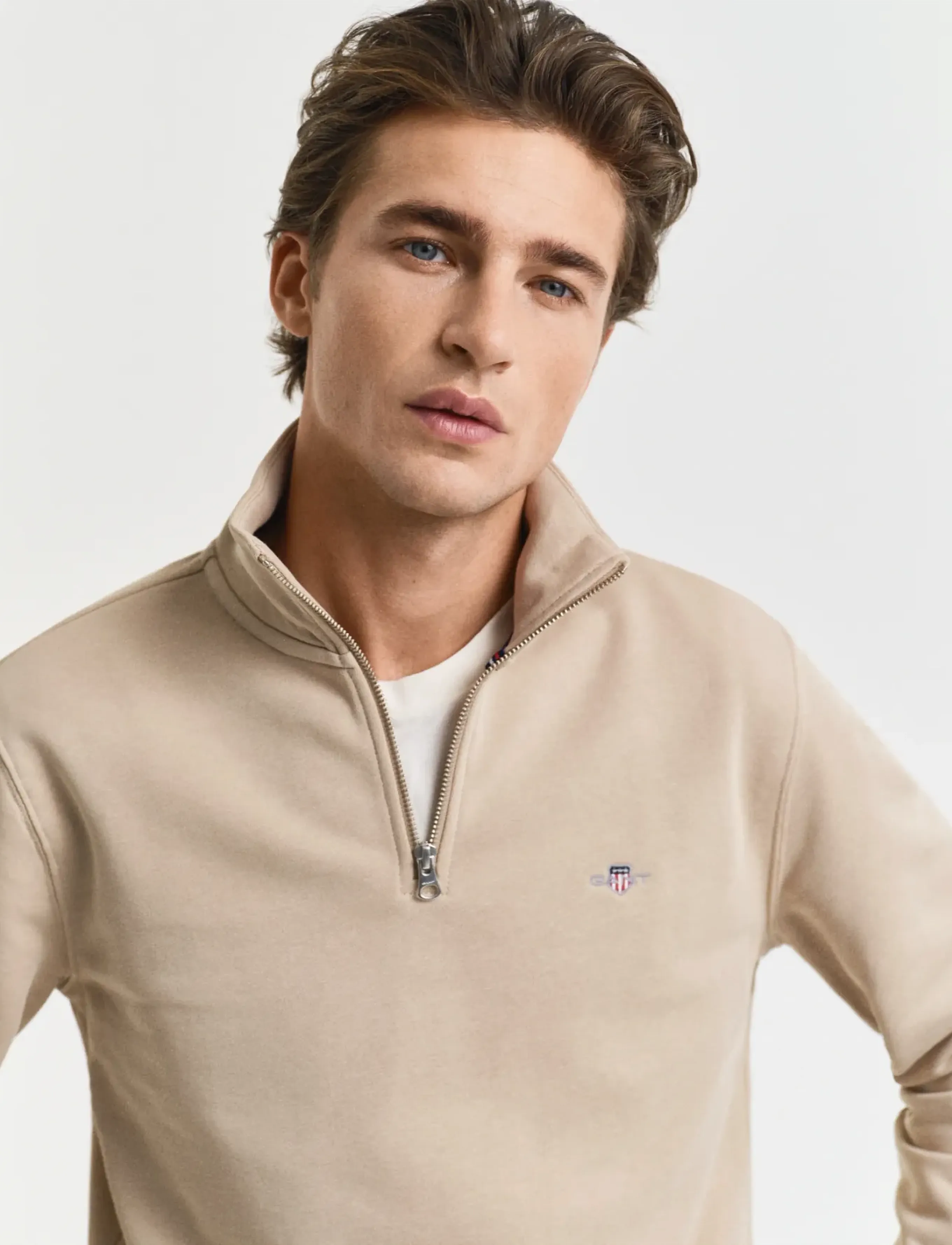 Gant - REG SHIELD HALF ZIP SWEAT - shop by occasion - dry sand - 4