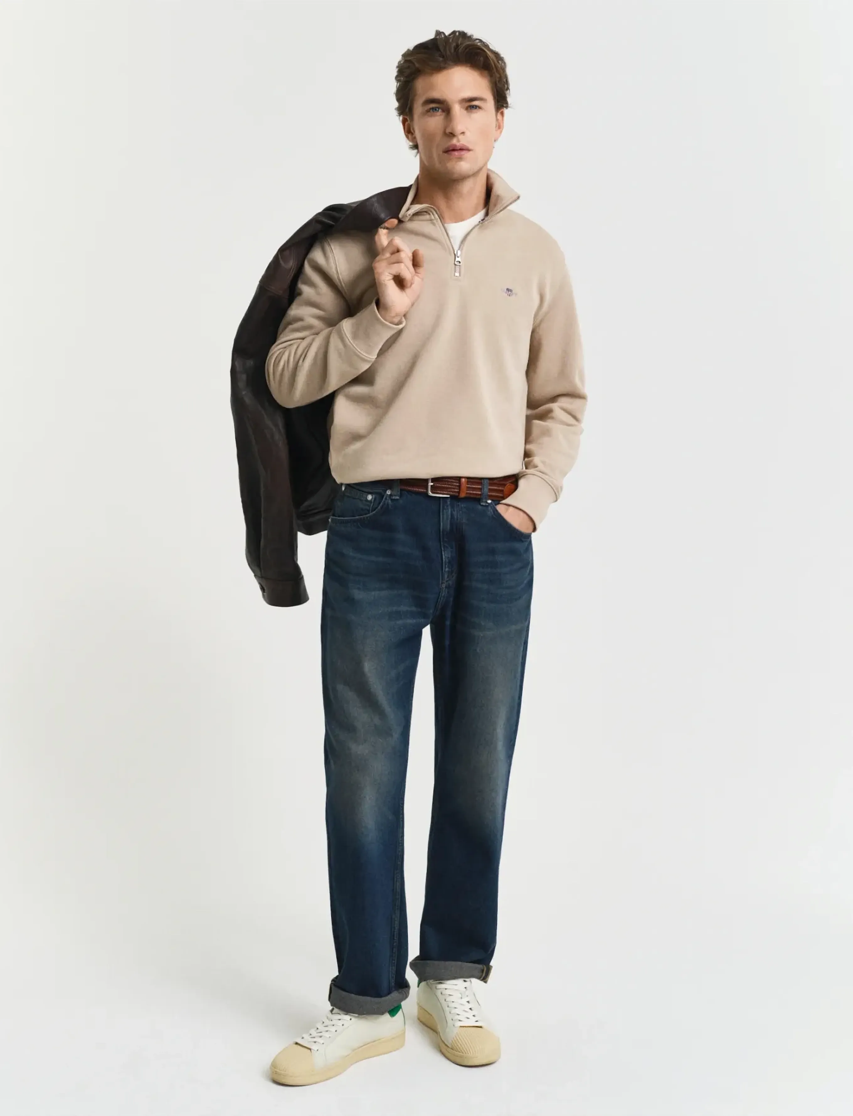Gant - REG SHIELD HALF ZIP SWEAT - shop by occasion - dry sand - 5