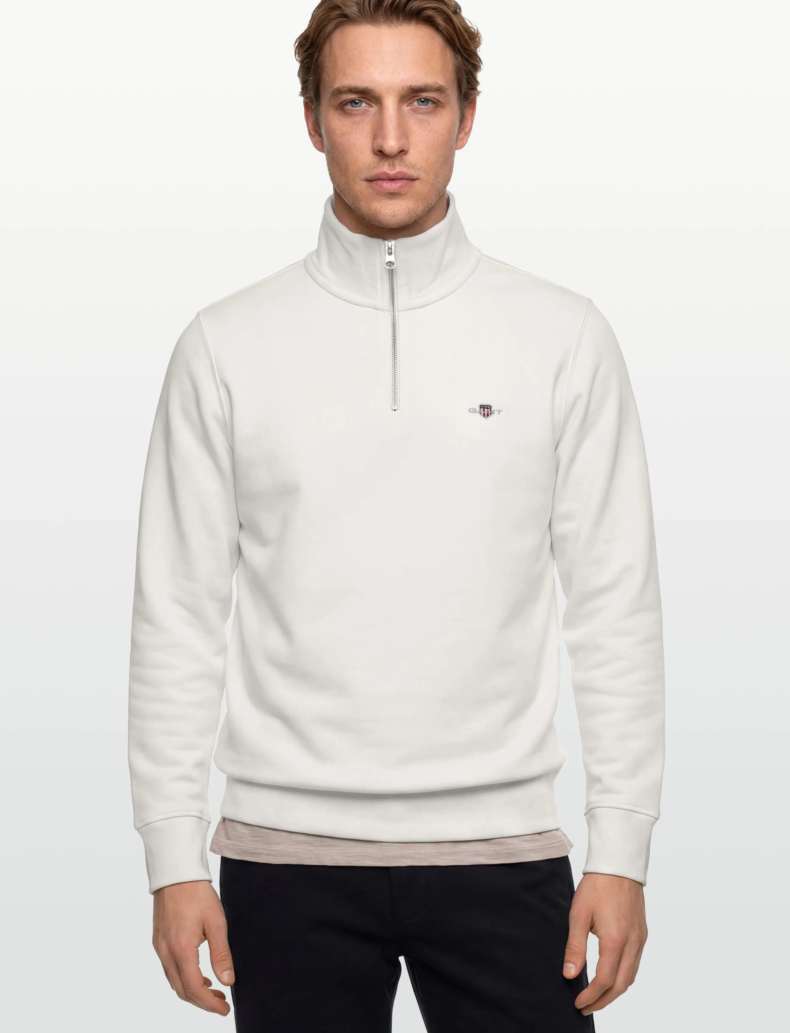 Gant - REG SHIELD HALF ZIP SWEAT - män - eggshell - 3