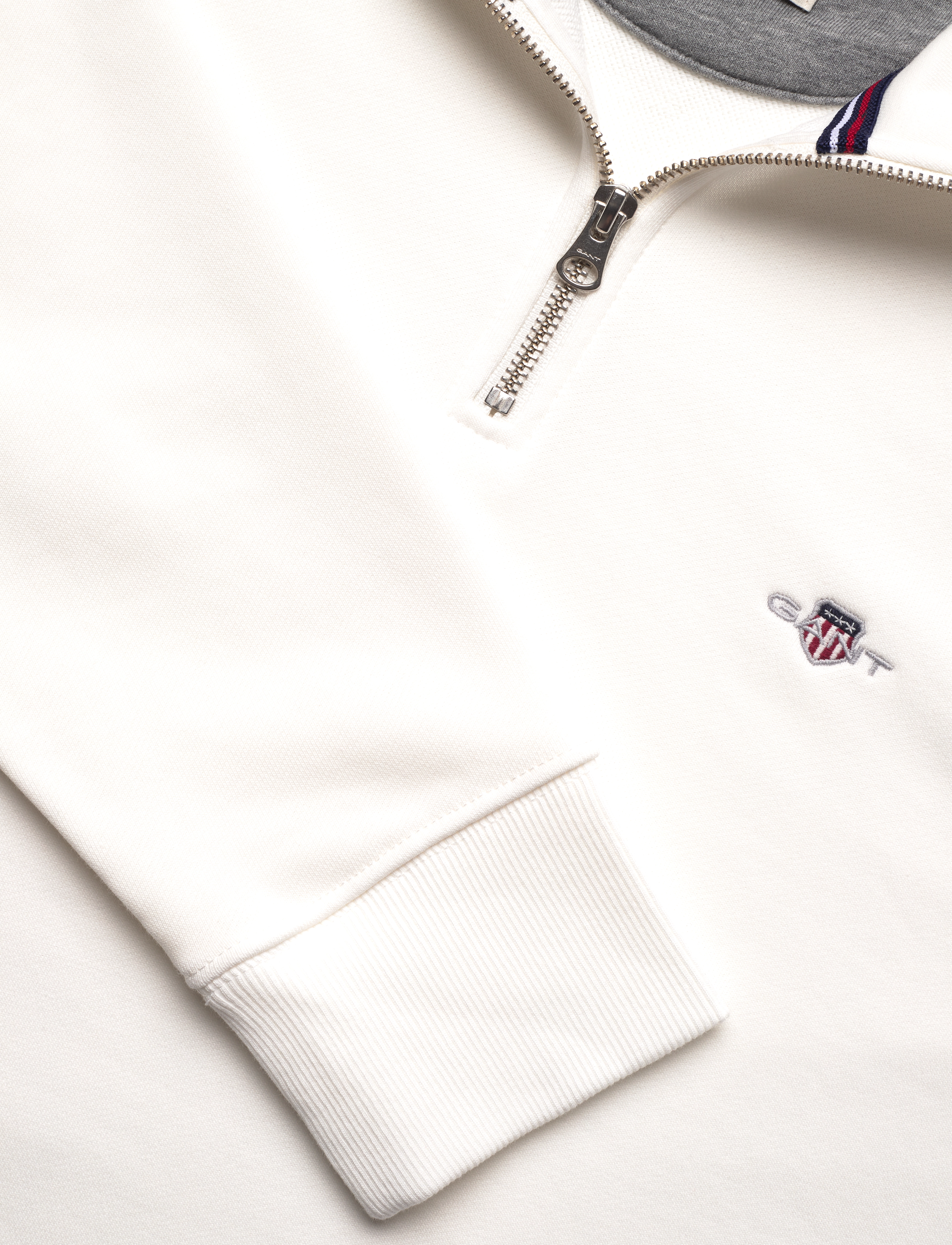 Gant - REG SHIELD HALF ZIP SWEAT - swetry - eggshell - 2