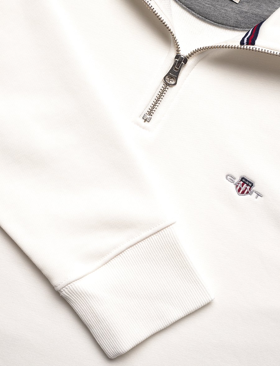 Gant - REG SHIELD HALF ZIP SWEAT - pullover mit halbem reißverschluss - eggshell - 5