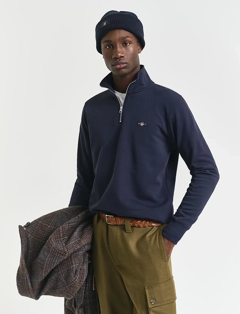 GANT - REG SHIELD HALF ZIP SWEAT - truien - evening blue - 0