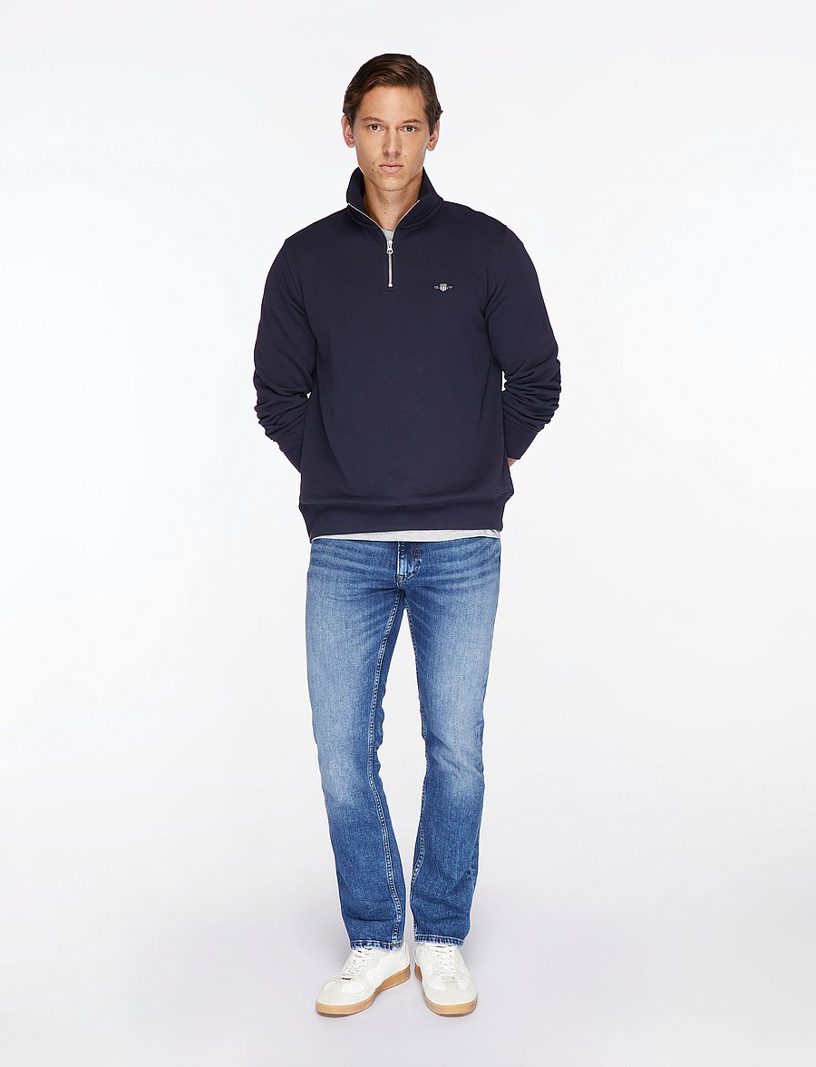 Gant - REG SHIELD HALF ZIP SWEAT - pullover mit halbem reißverschluss - evening blue - 2